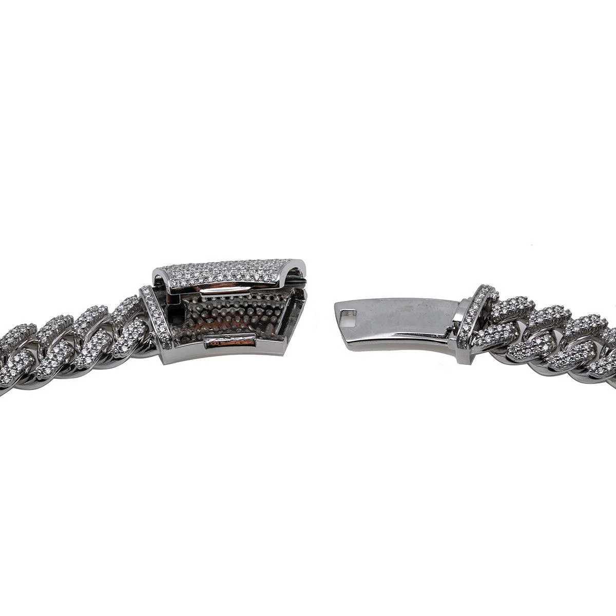 14K White Gold Iced Out Diamond Cuban Link Chain | 20.61 Carats | 12 MM Width | 24 Inch Length - Image 4