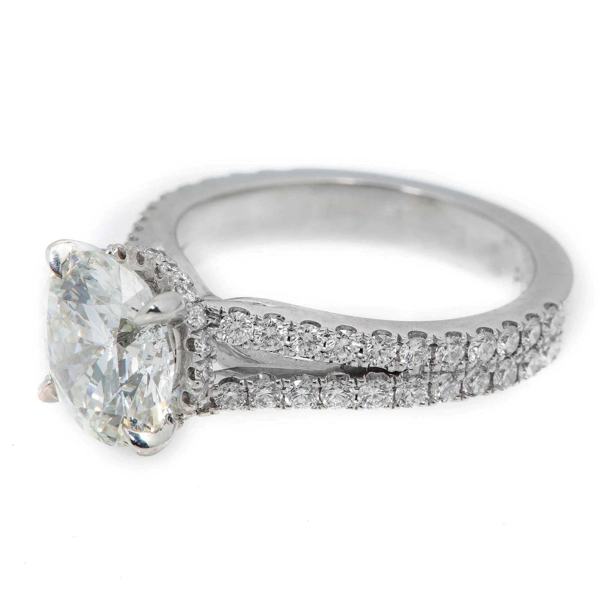 14K WHITE GOLD LADIES ENGAGEMENT RING WITH 2.04 CT DIAMONDS - Image 4