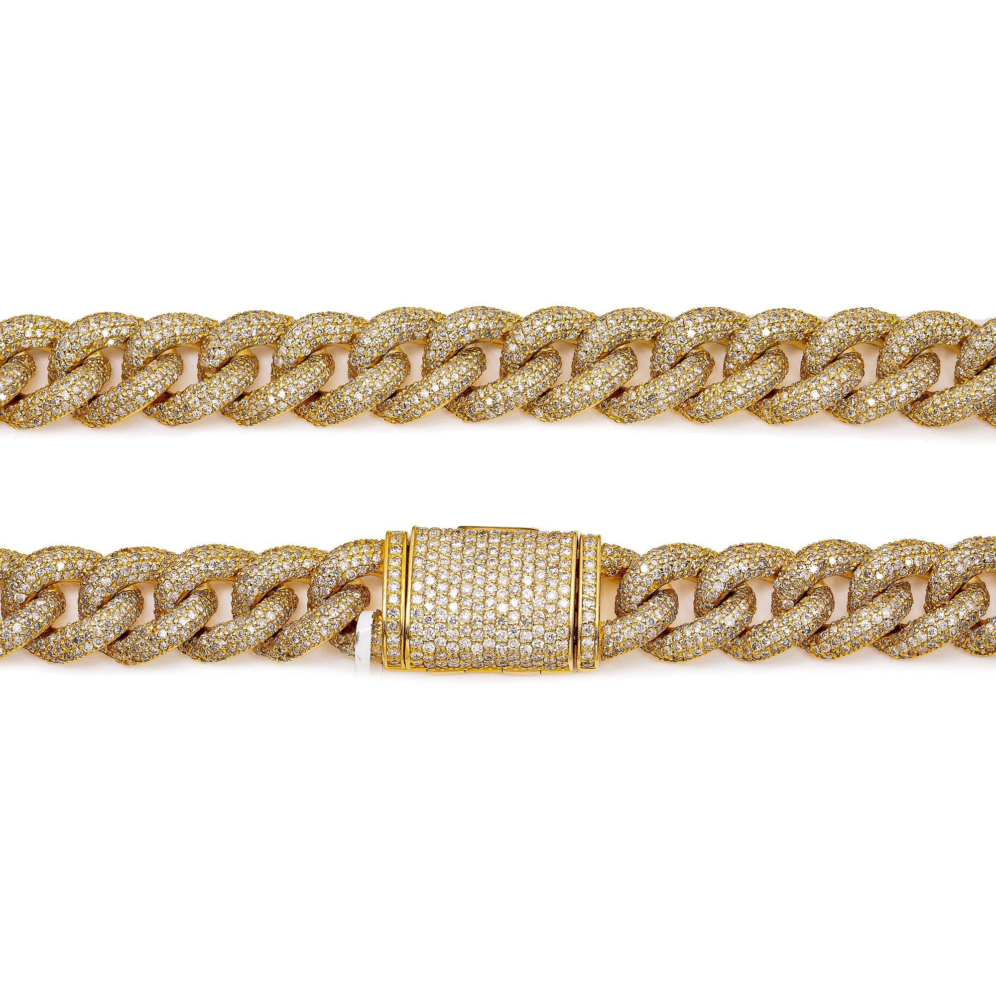 14K YELLOW GOLD 22" CUBAN CHAIN WITH 31.18 CT DIAMONDS - Image 3