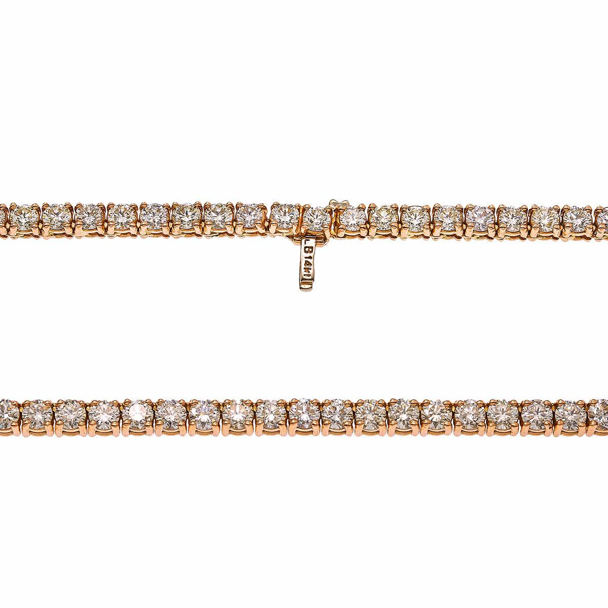 14K Rose Gold 23" Men's Tennis Chain With 35.50 CT Diamonds - Image 3