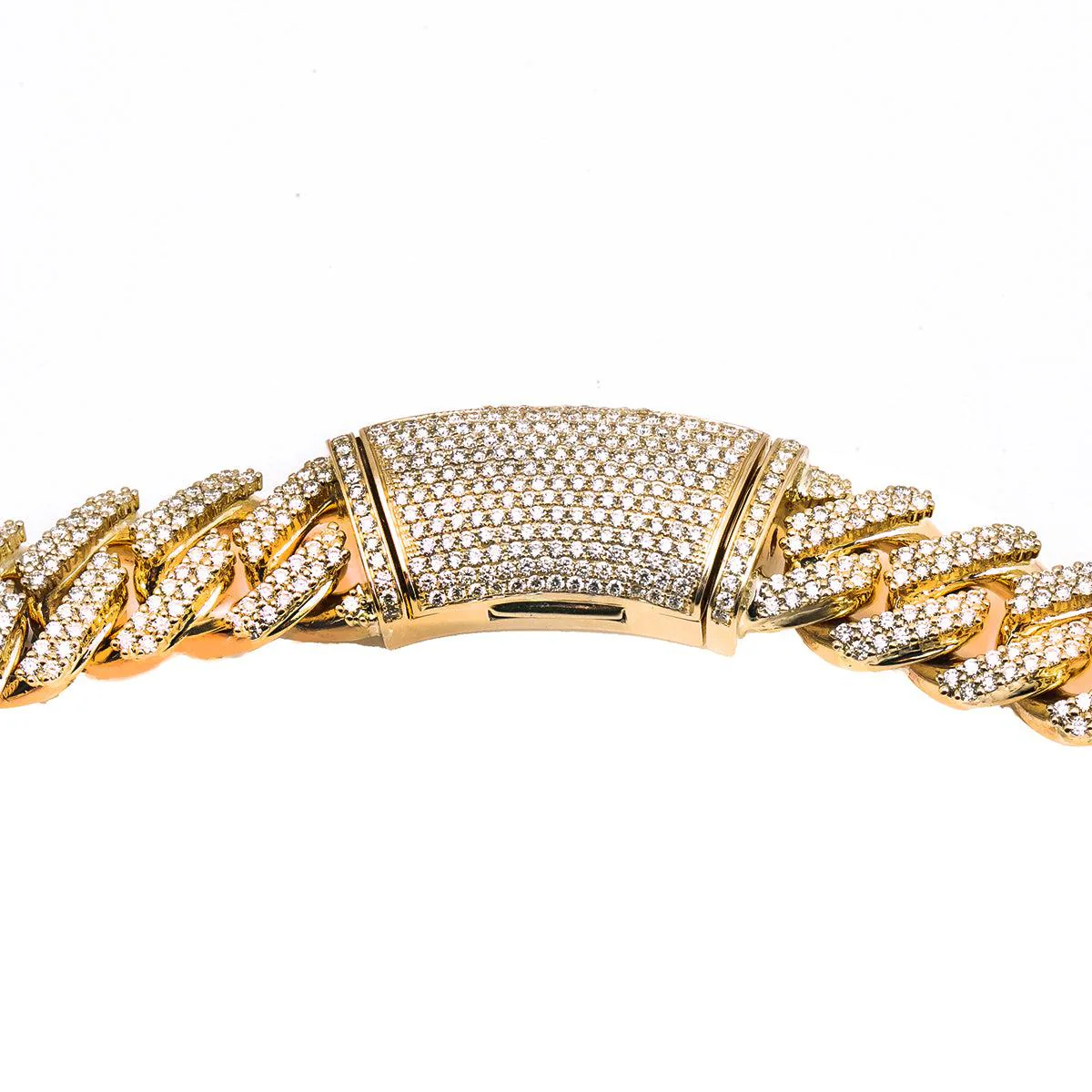 14K Yellow Gold Iced Out Diamond Cuban Link Chain | 34.68 Carats | 16 Mm Width | 24 Inch Length - Image 3