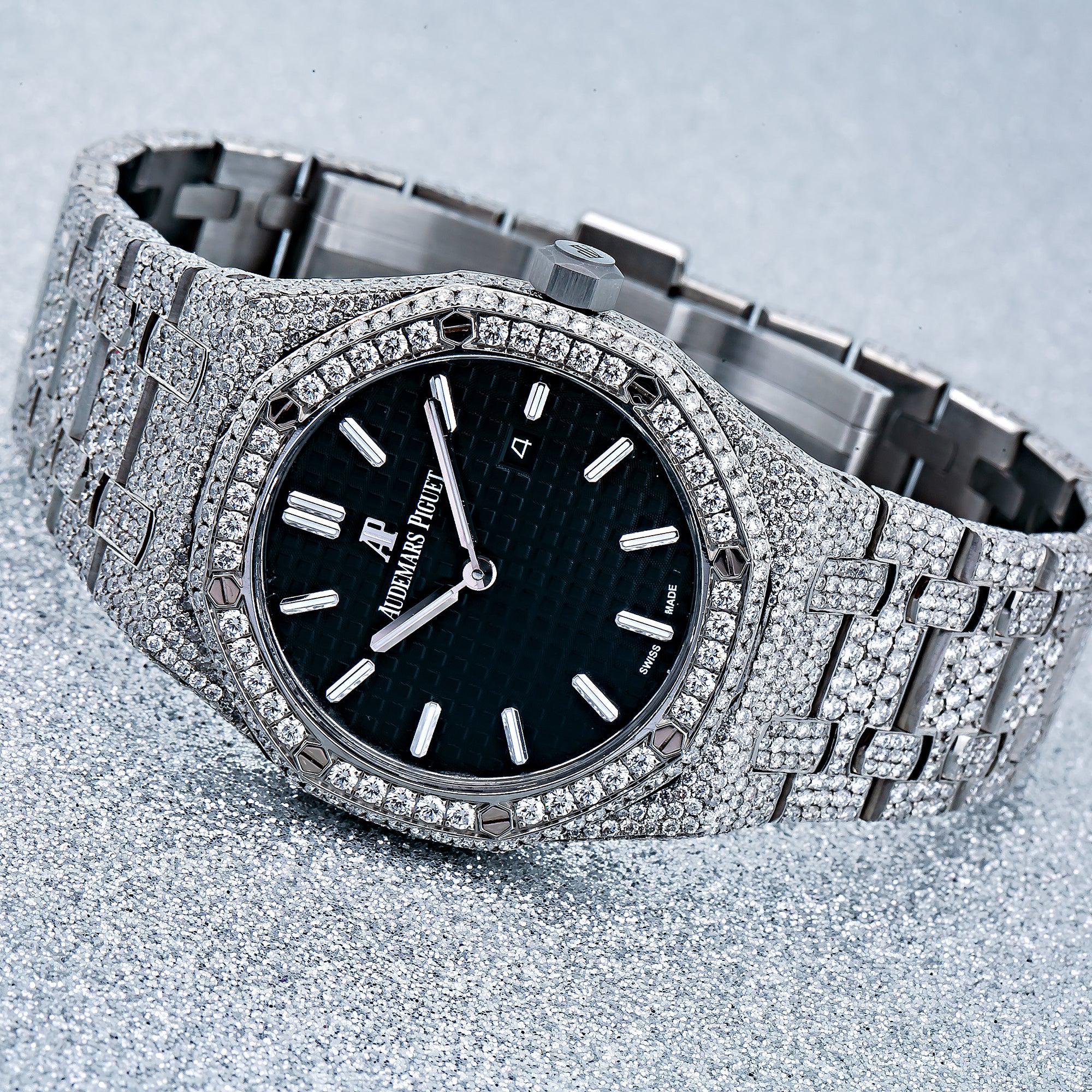 Audemars Piguet Royal Oak 33MM 67611ST Black Dial Diamond Bezel Stainless Steel Bracelet - Image 3