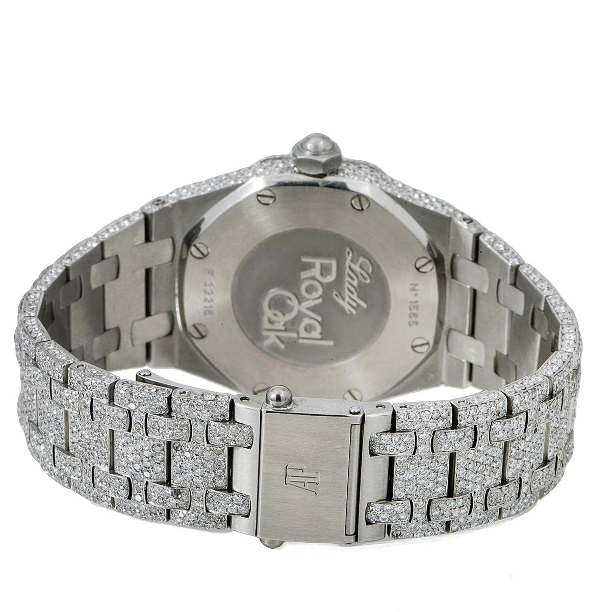 Audemars Piguet Royal Oak 33MM 67650ST White Dial Diamond Paved Bezel Stainless Steel Bracelet 11.75ct - Image 5
