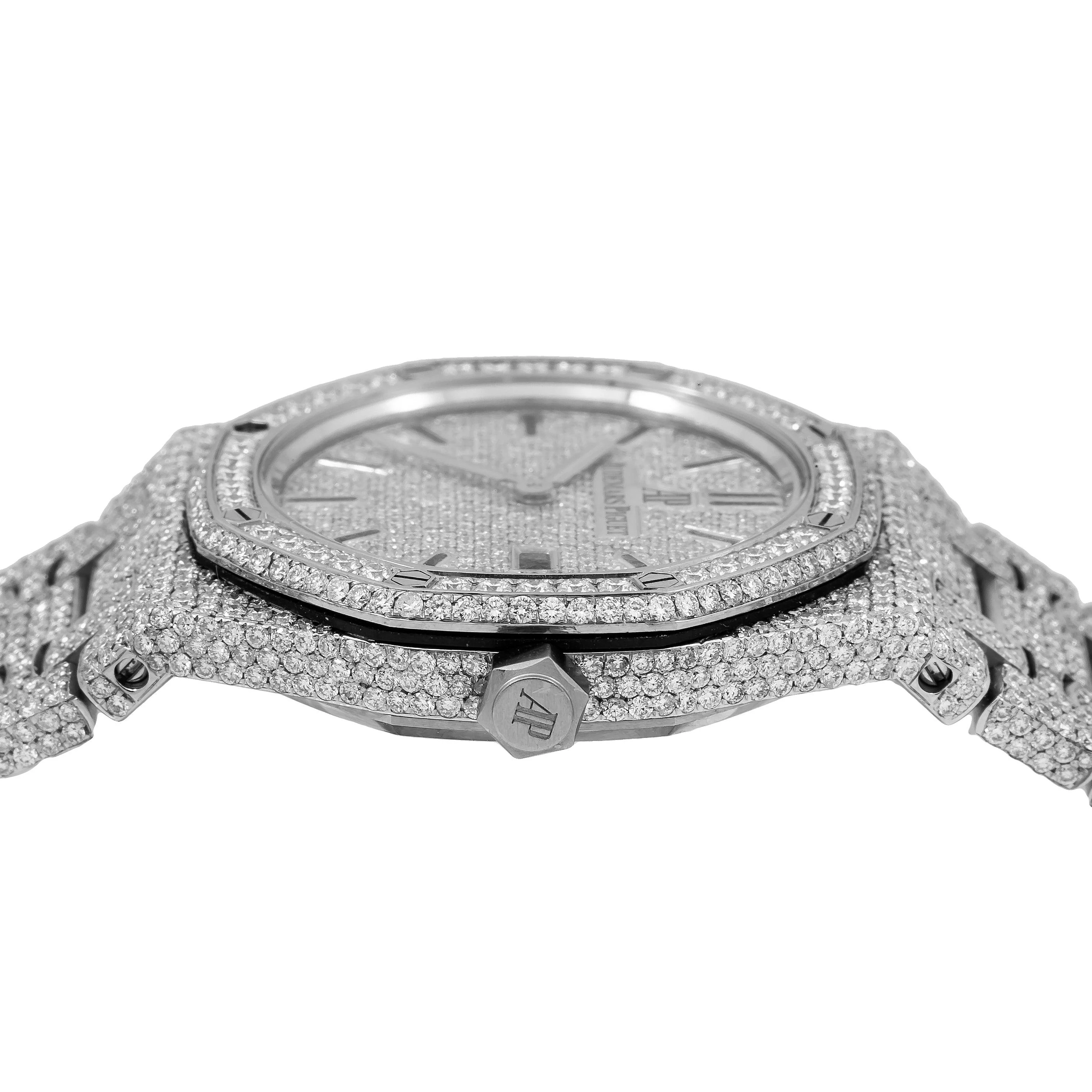 Audemars Piguet Royal Oak 33MM 67651 Diamond Paved Dial Stainless Steel Bezel Stainless Steel Bracelet - Image 4