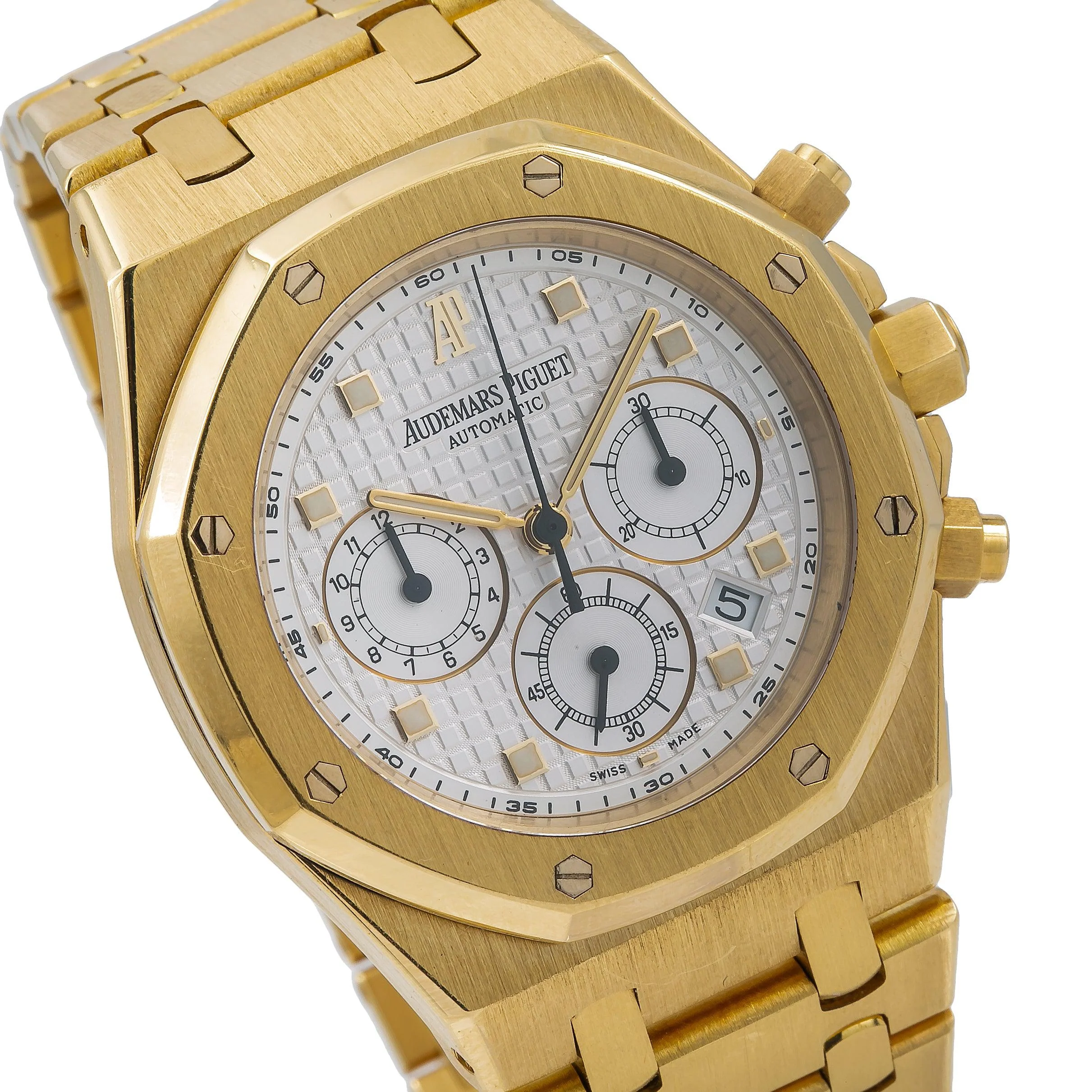 Audemars Piguet Royal Oak Chronograph 39MM 26022BA.OO.D088CR.01 White Dial Yellow Gold Bezel 18K Yellow Gold Bracelet - Image 3
