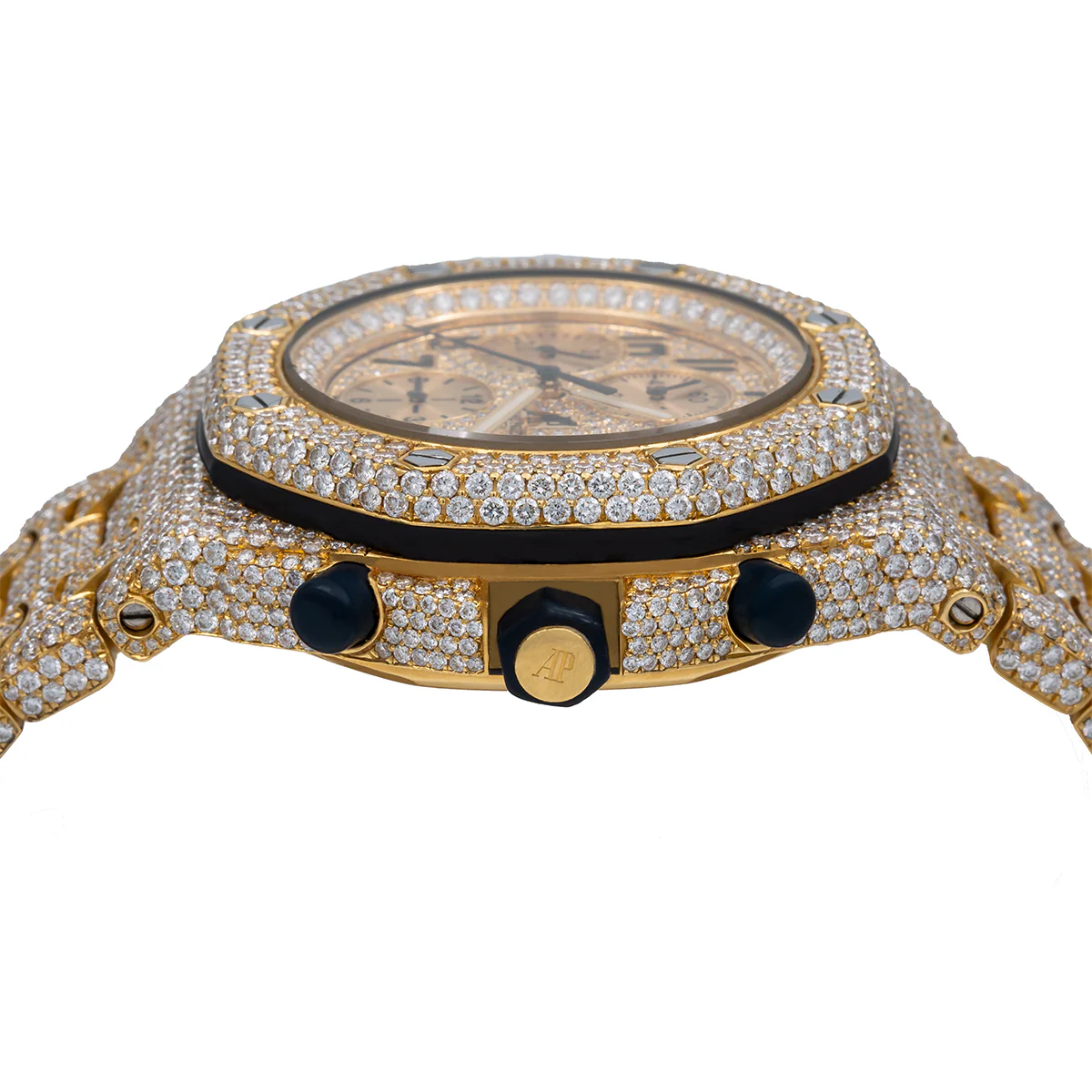 Audemars Piguet Royal Oak Chronograph 42MM 25721BA Diamond Paved Arabic Dial Diamond Paved Bezel 18K Yellow Gold Bracelet 29.75ct - Image 5