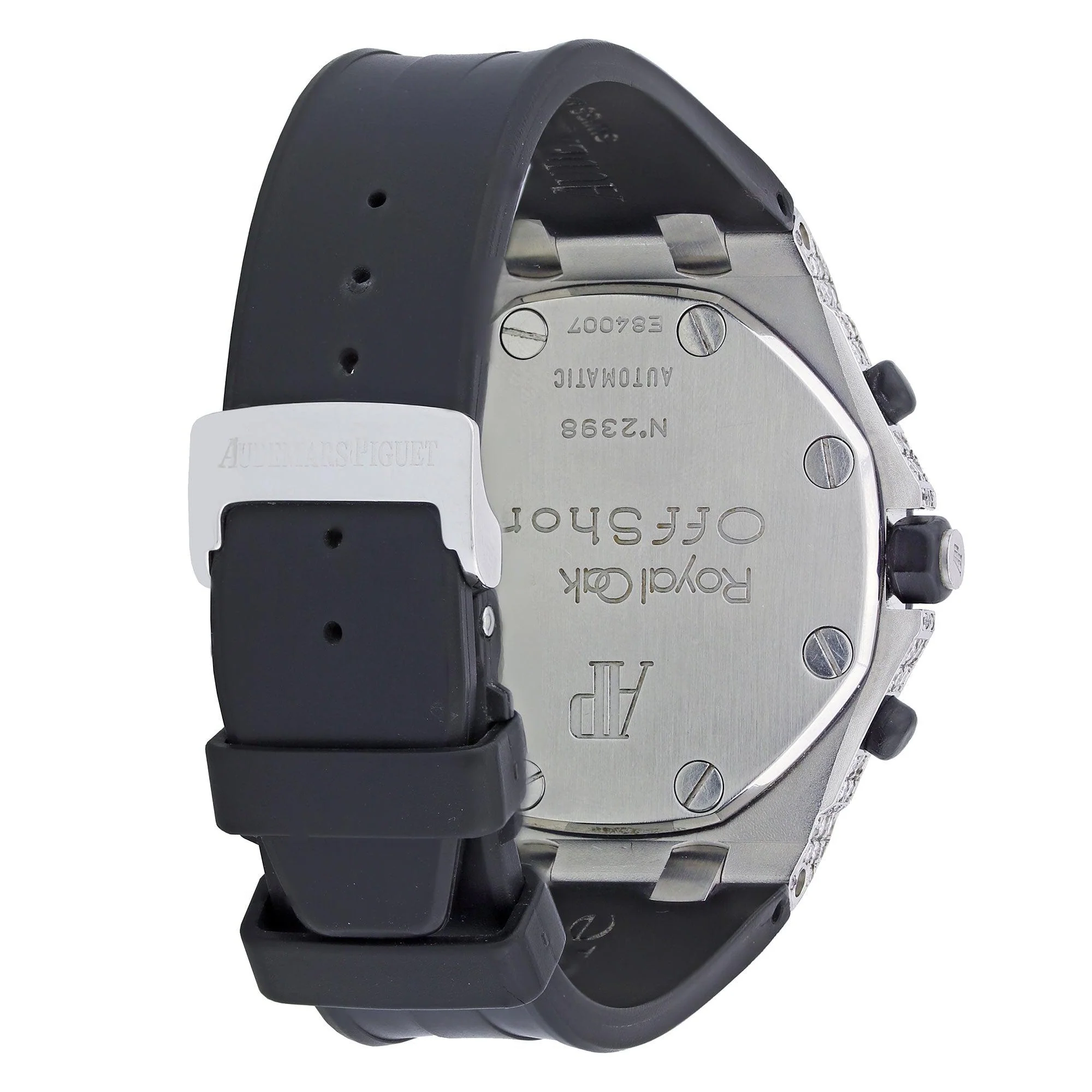 Audemars Piguet Royal Oak Offshore 42MM 25940SK.OO.D002CA.02.A White Arabic Dial Diamond Bezel Black Rubber Band - Image 3