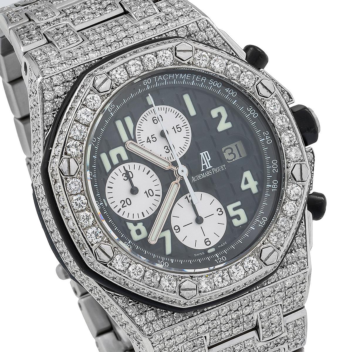 Audemars Piguet Royal Oak Offshore 43MM 25721ST Black Arabic Dial Diamond Bezel Stainless Steel Bracelet 21.75ct - Image 3