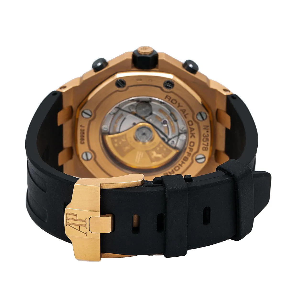 Audemars Piguet Royal Oak Offshore Chronograph 44MM 26470OR.OO.A002CR.01 Champagne Arabic Dial Rose Gold Bezel Black Rubber Band - Image 6