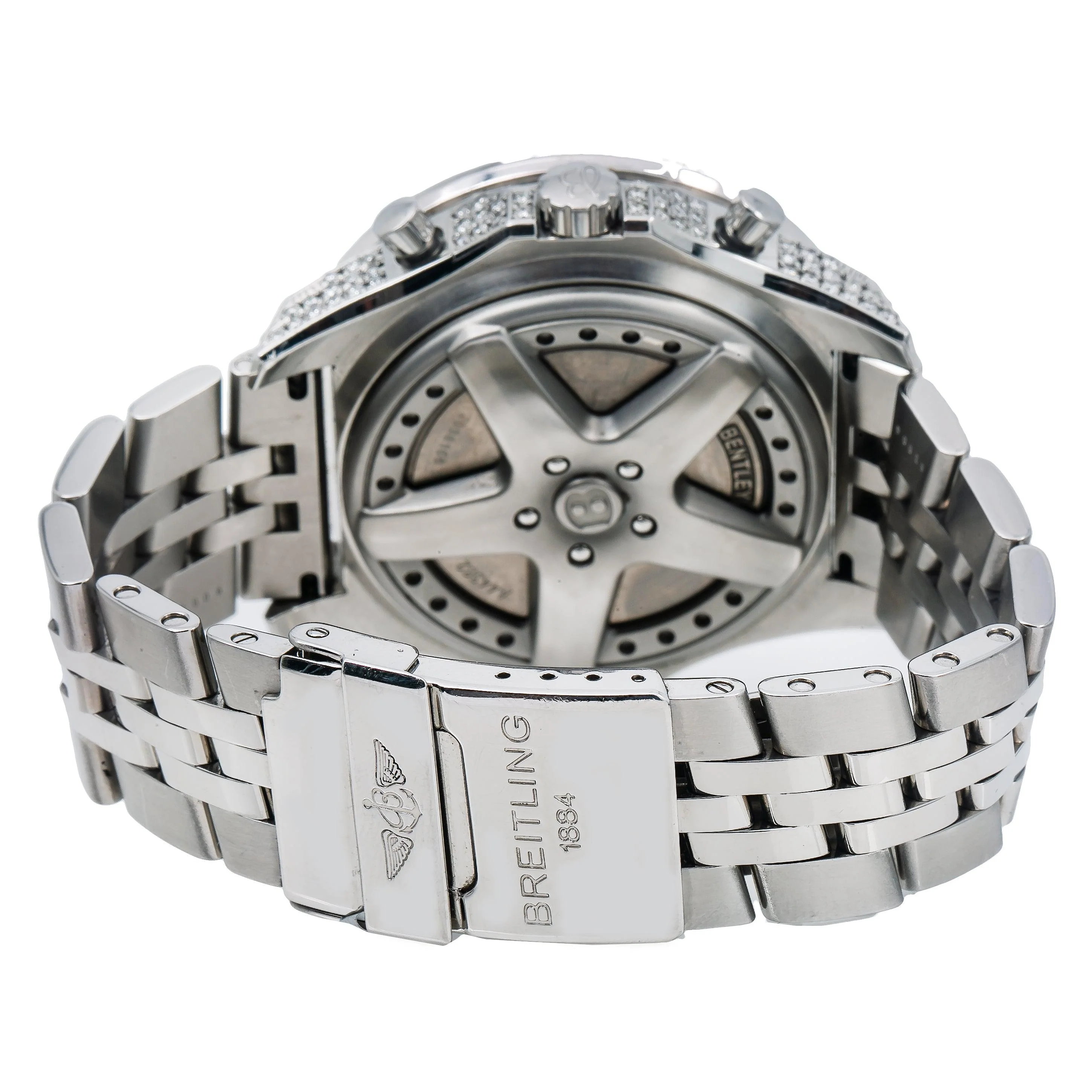 Breitling Bentley 6.75 48MM A44362 Black Dial Diamond Bezel Stainless Steel Bracelet 11.75ct - Image 4