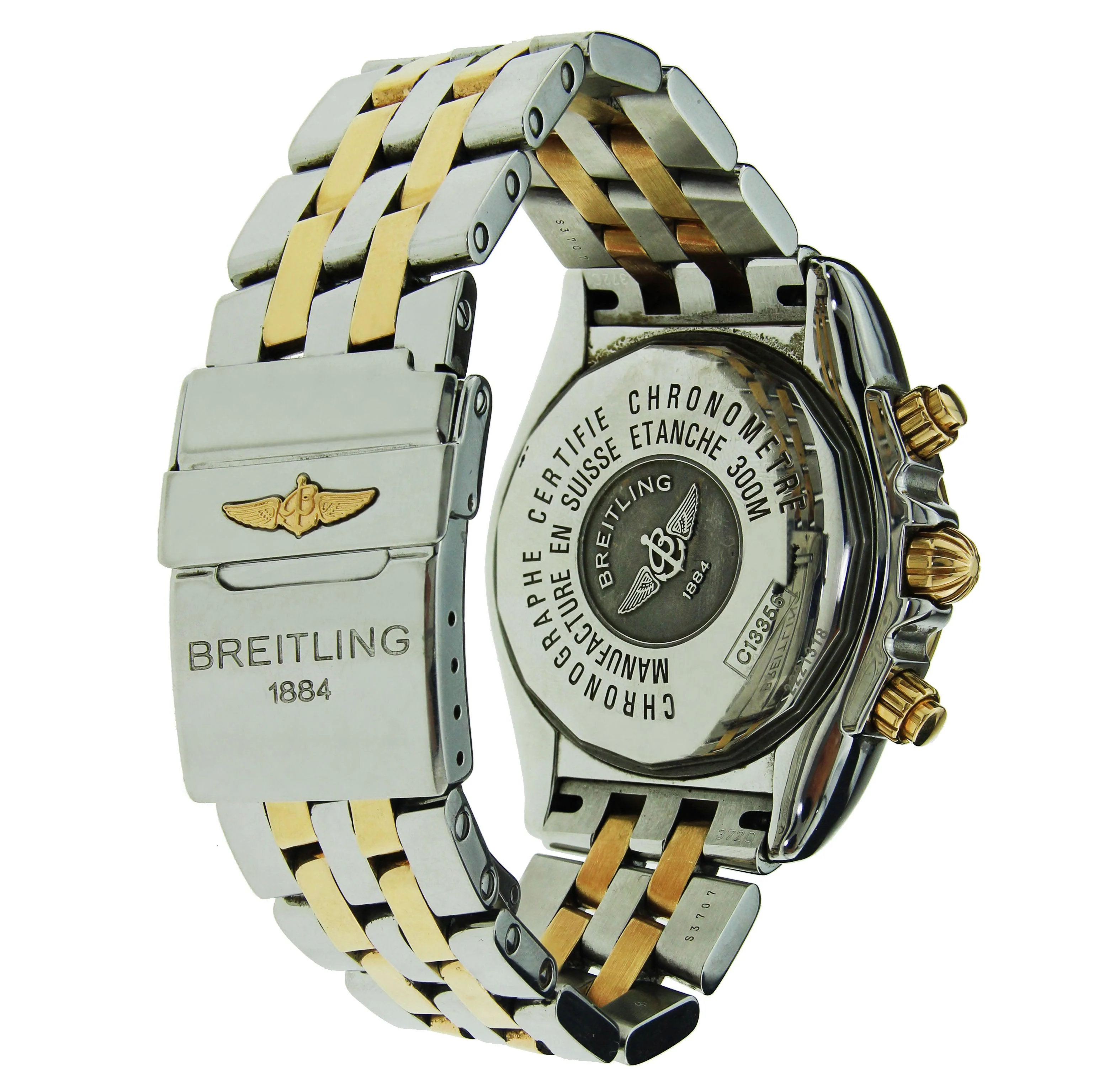 Breitling Chronomat Evolution 44MM C13356 Black Dial Yellow Gold Bezel Two Tone Yellow Gold Bracelet - Image 3