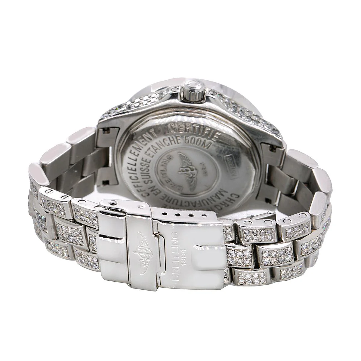 Breitling Colt Oceane 33MM A57350 Blue Mother of Pearl Diamond Dial Diamond Bezel Full Diamond Bracelet 8ct - Image 5