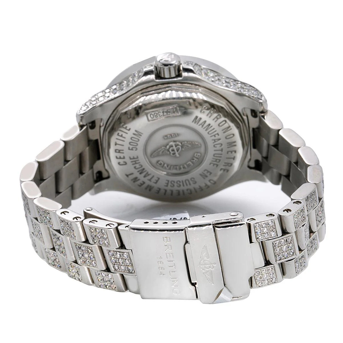 Breitling Colt Oceane 33MM A77380 Mother of Pearl Diamond Dial Diamond Bezel Full Diamond Bracelet 8ct - Image 5