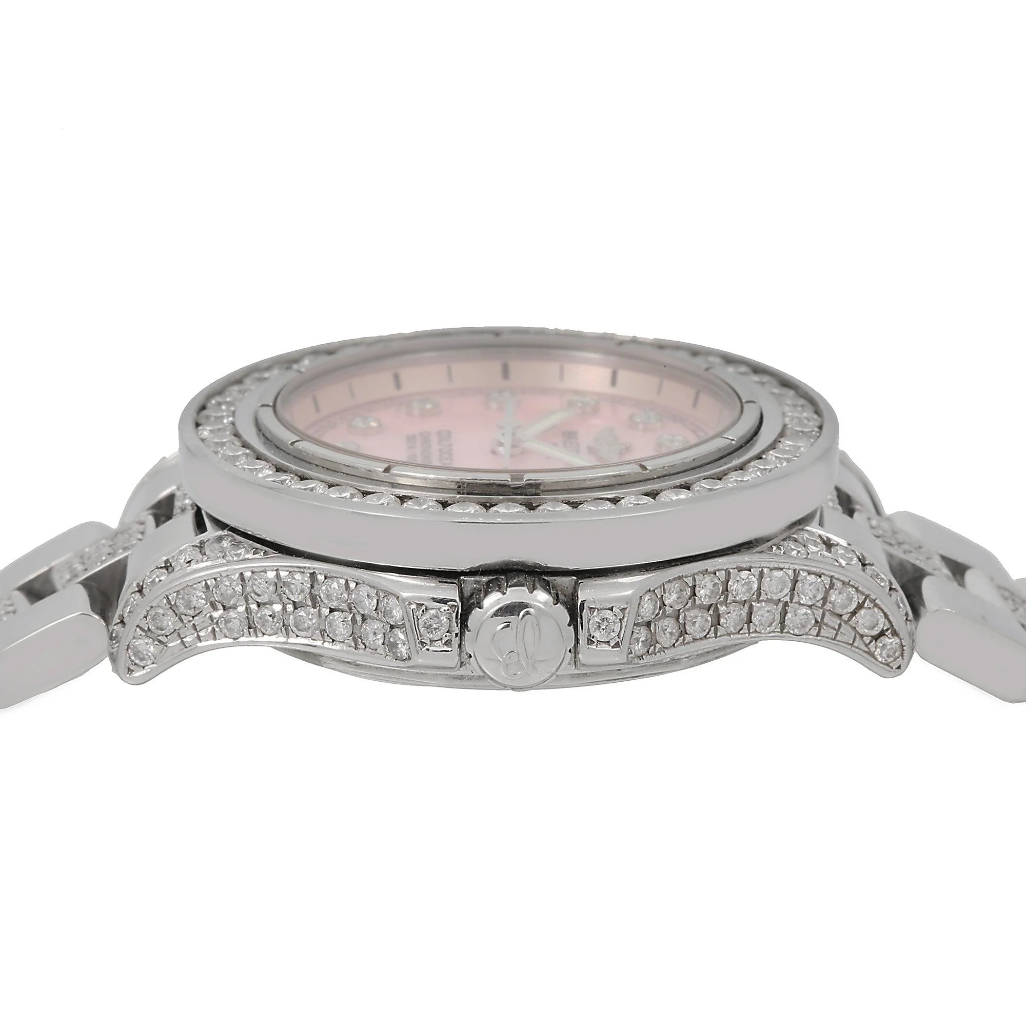 Breitling Colt Oceane 33MM A77380 Pink Diamond Dial Diamond Bezel Semi Diamond Bracelet - Image 3