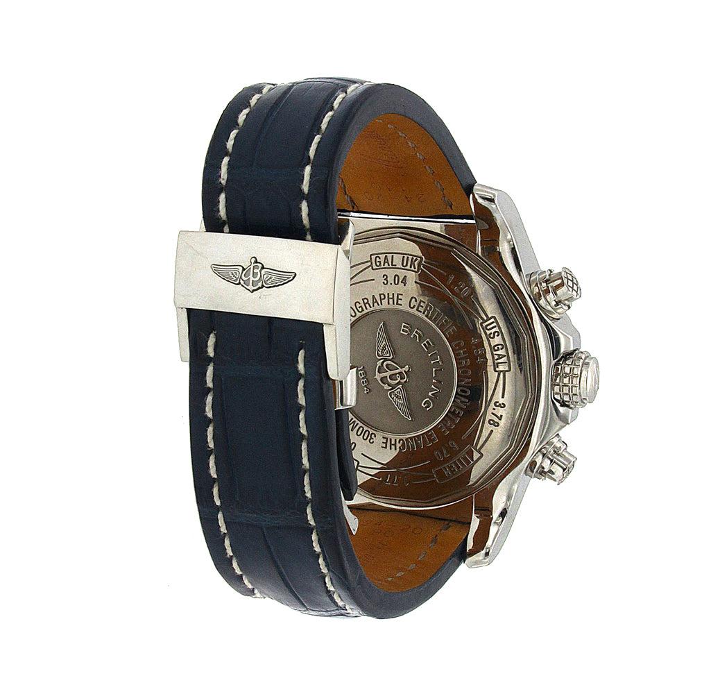 Breitling Super Avenger 40MM A13370 Black Dial Black Alligator Leather Strap - Image 3