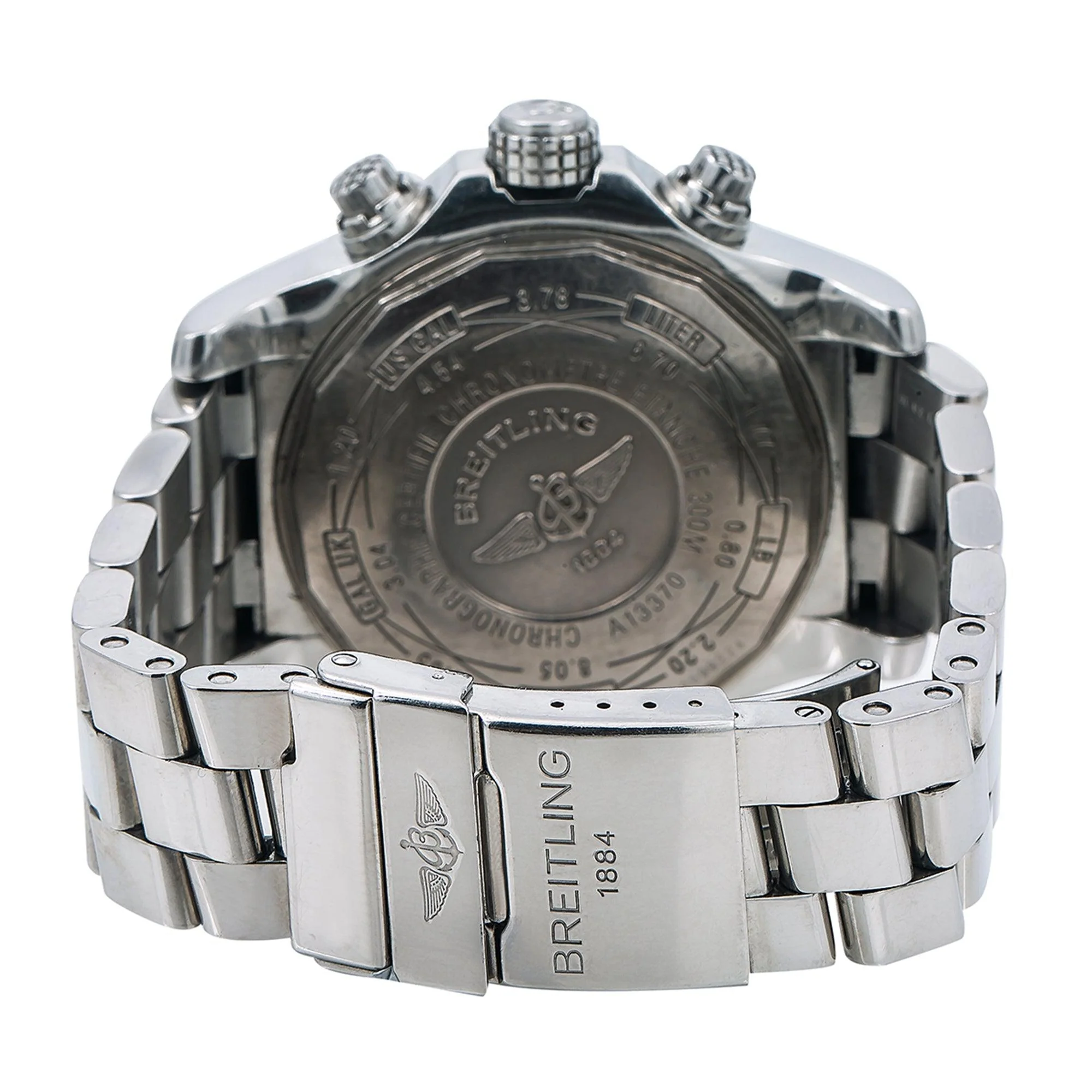 Breitling Super Avenger 48MM A13370 Black Arabic Dial Diamond Bezel Stainless Steel Bracelet - Image 5