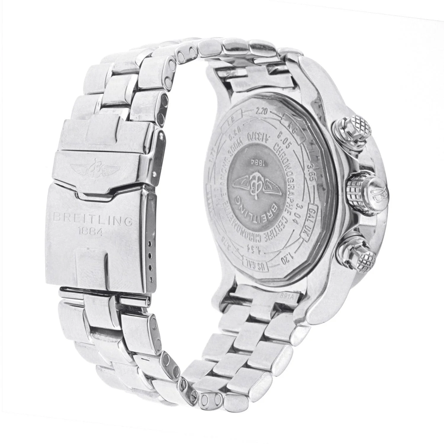 Breitling Super Avenger 48MM A13370 Black Arabic Dial Diamond Bezel Stainless Steel Bracelet - Image 4