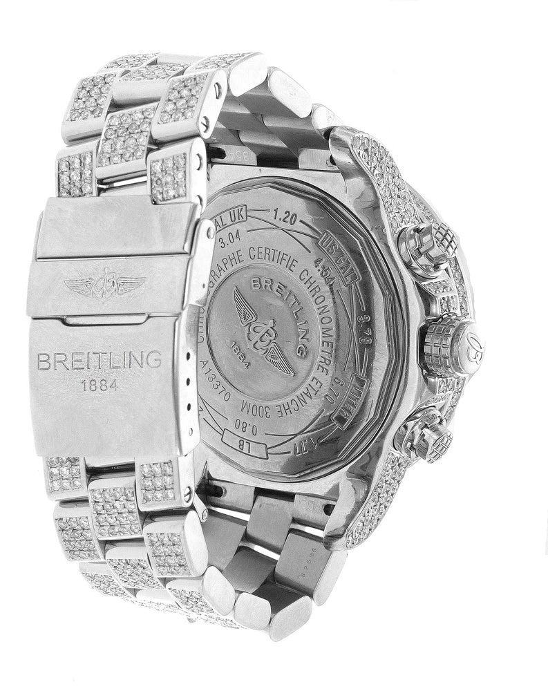 Breitling Super Avenger XL 48MM A13370 Black Mother of Pearl Diamond Dial Diamond Bezel Full Diamond Bracelet - Image 3