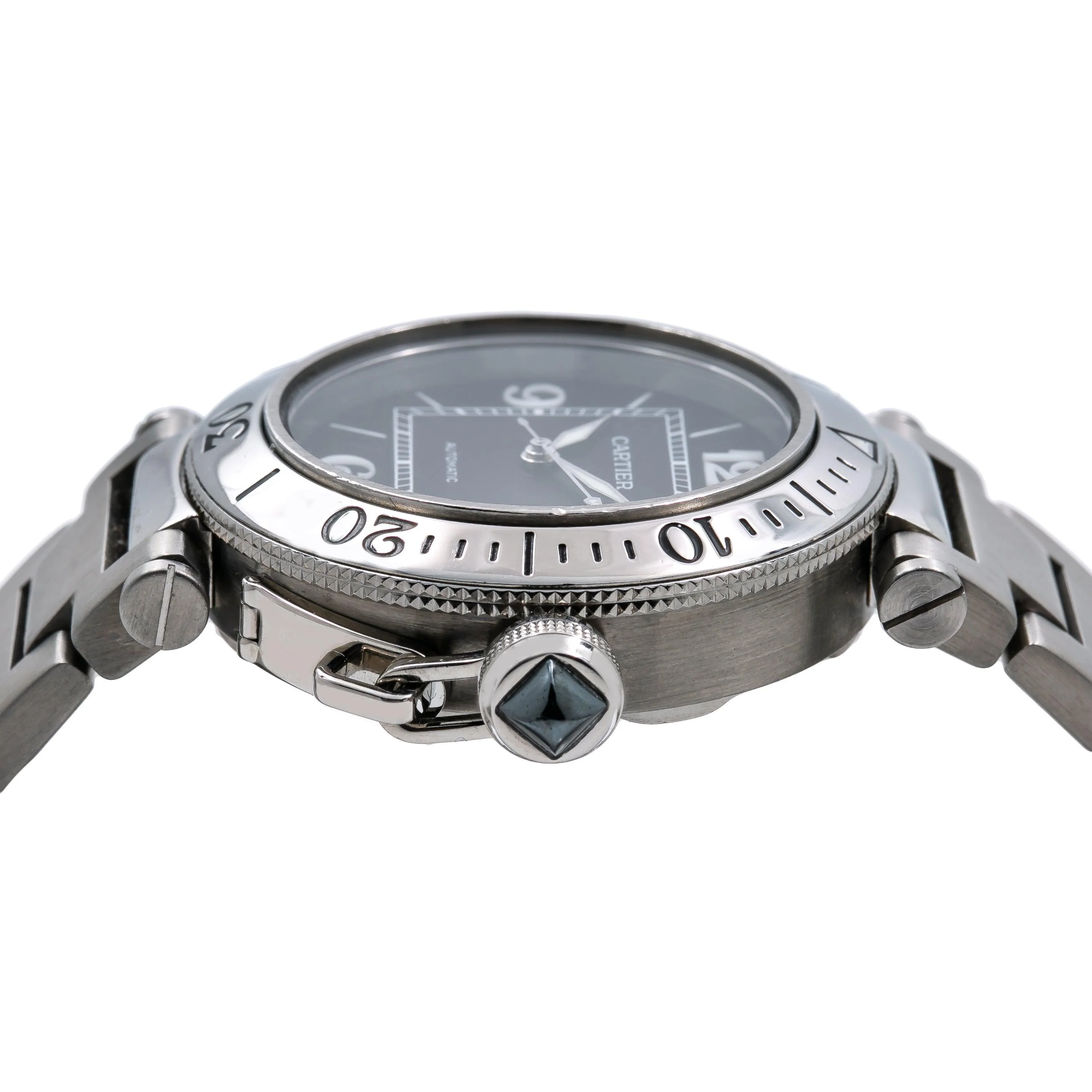 Cartier Pasha Seatimer 40MM W31077M7 Black Arabic Dial Stainless Steel Bracelet - Image 4