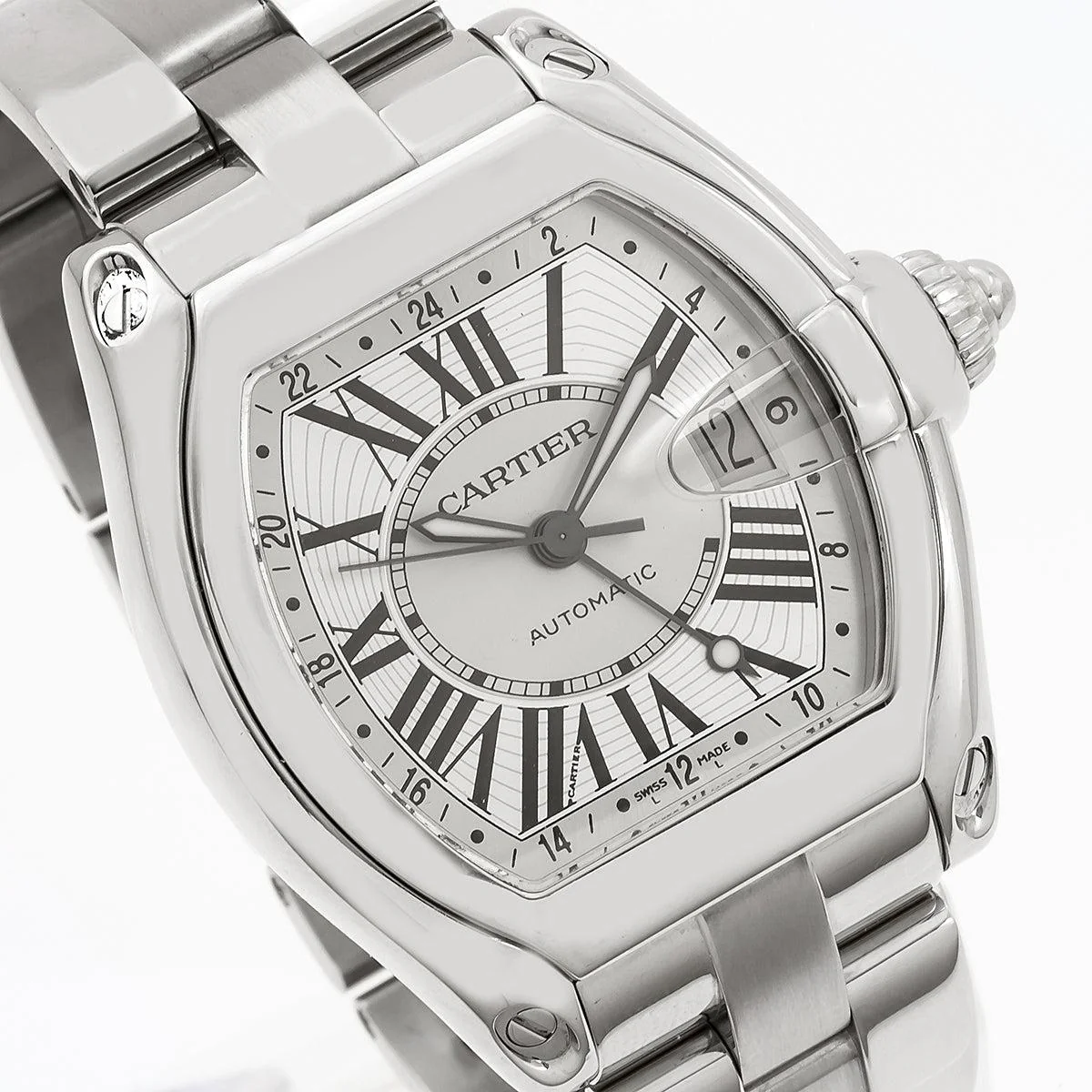 Cartier Roadster 43MM W62032X6 / 2722 Silver Roman Dial Stainless Steel Bracelet - Image 3