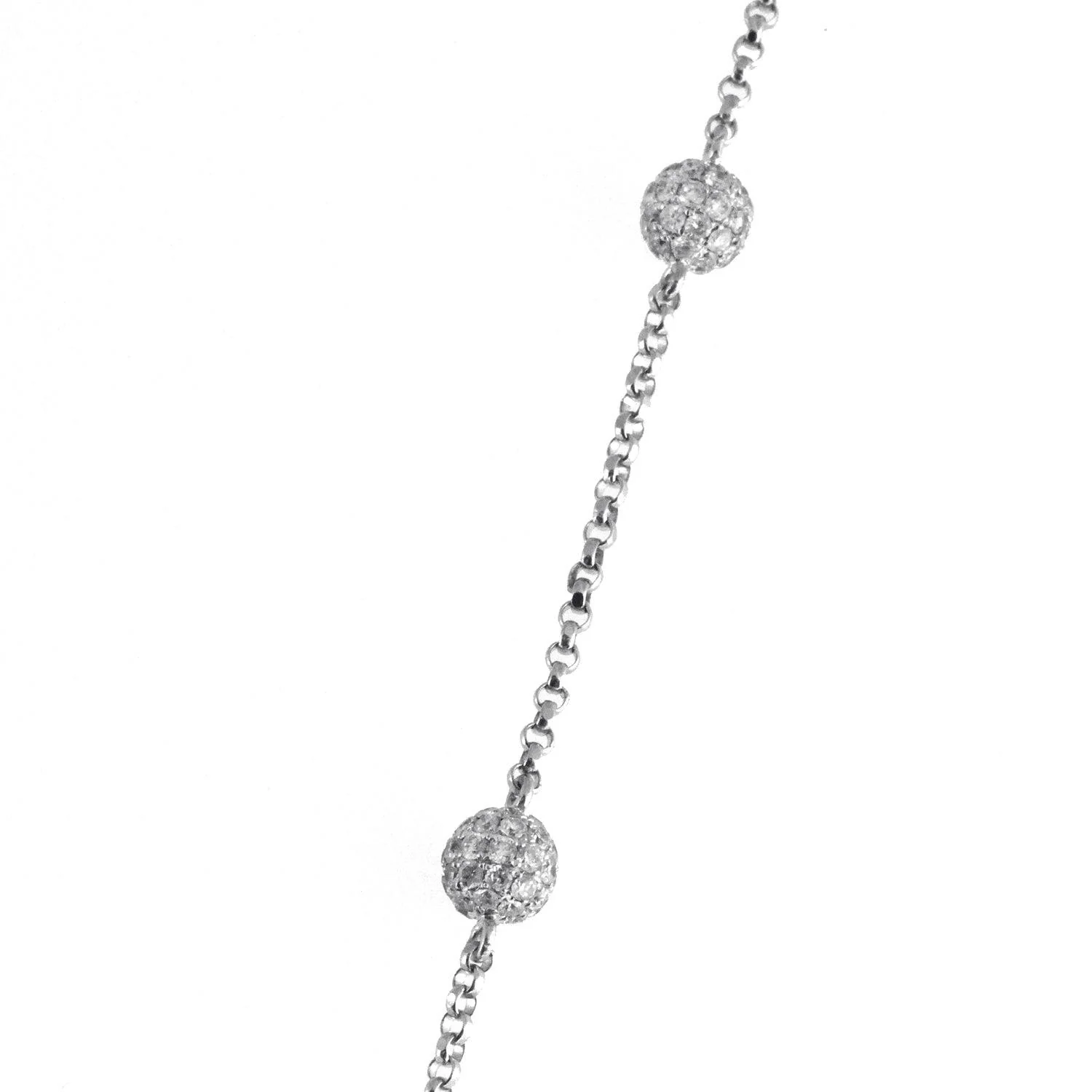 14K White Gold Diamond Ball Chain 5.90CT - Image 3