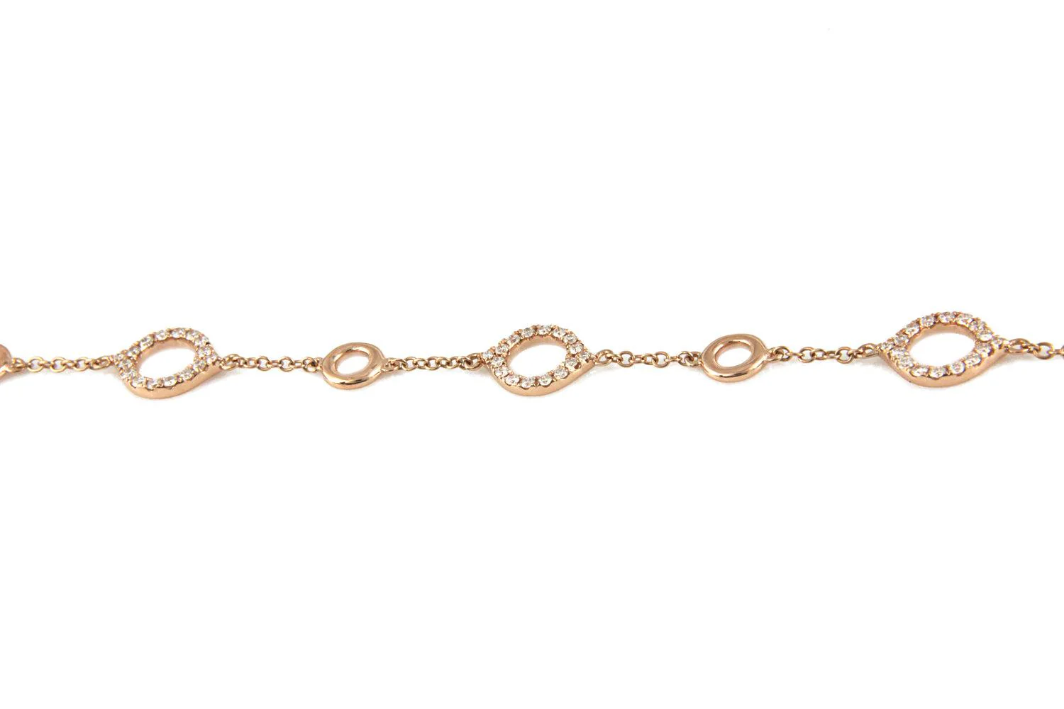 18K Yellow Gold Diamond Bracelet with Round Cut Diamonds And Circle Design 0.71CT - Image 3