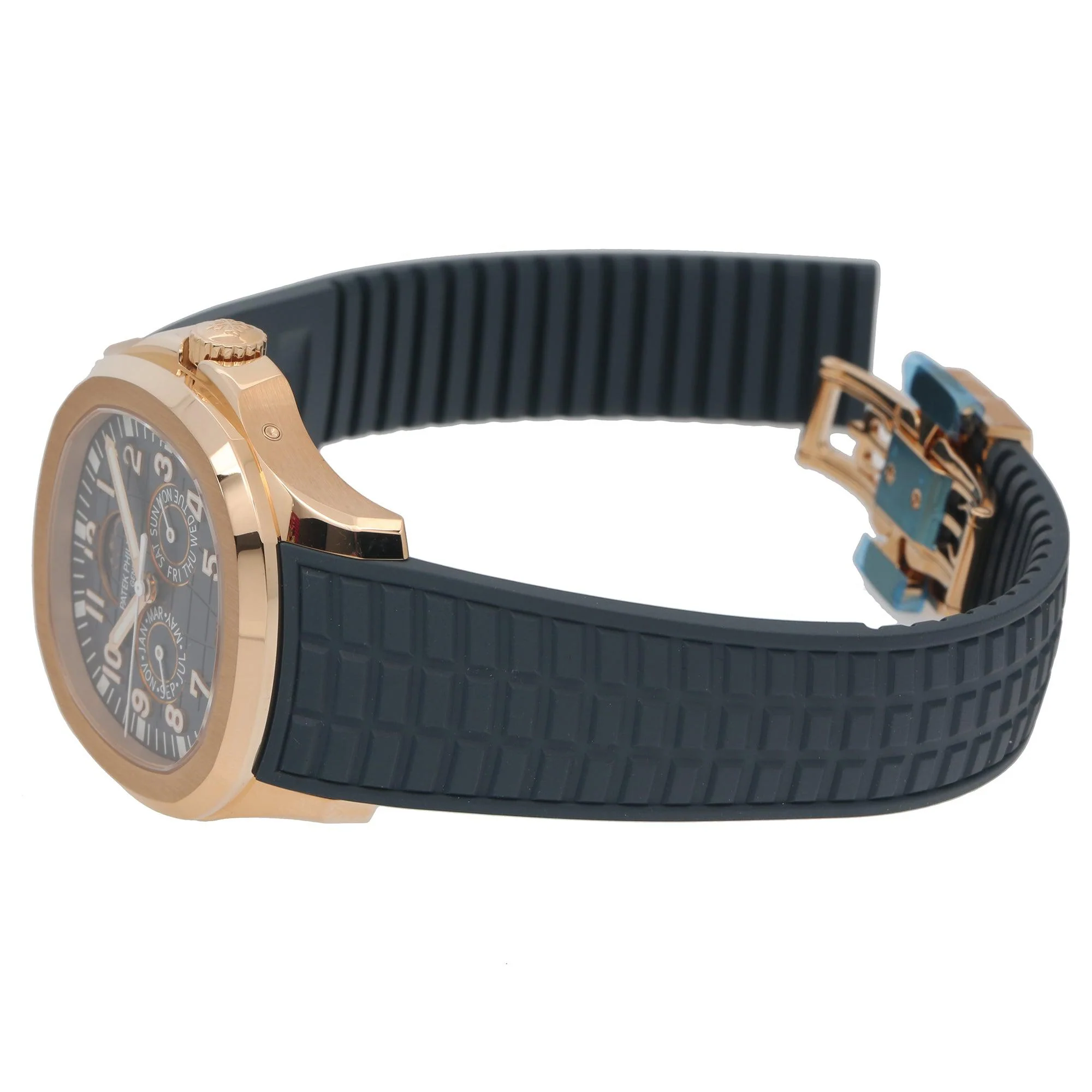 Patek Philippe Aquanaut 39.9MM 5261R-001 Blue Arabic Dial Rose Gold Bezel Blue Rubber Band - Image 3
