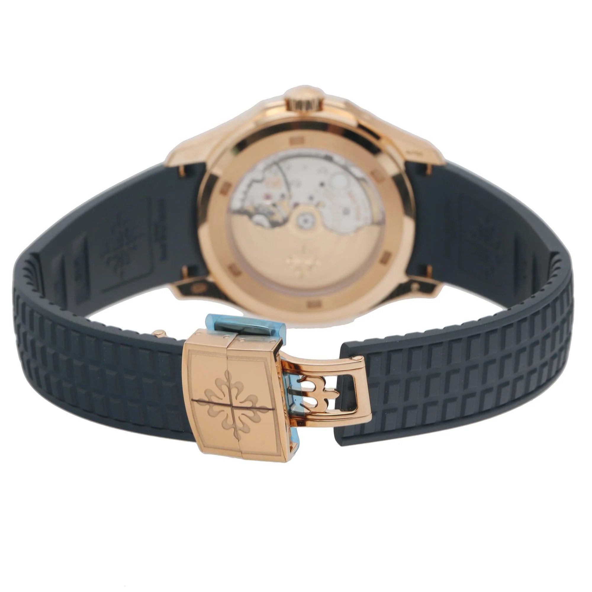 Patek Philippe Aquanaut 39.9MM 5261R-001 Blue Arabic Dial Rose Gold Bezel Blue Rubber Band - Image 4