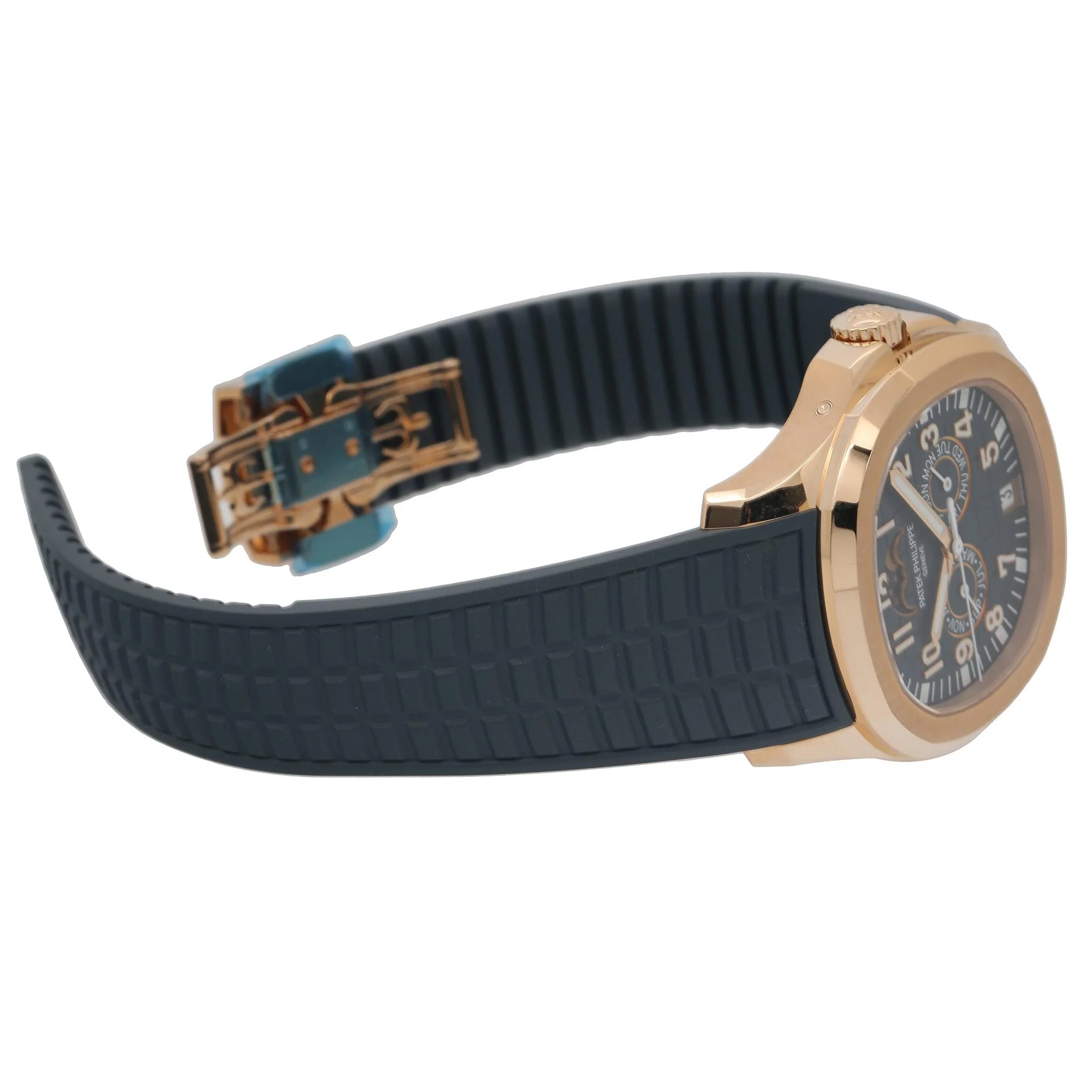 Patek Philippe Aquanaut 39.9MM 5261R-001 Blue Arabic Dial Rose Gold Bezel Blue Rubber Band - Image 5