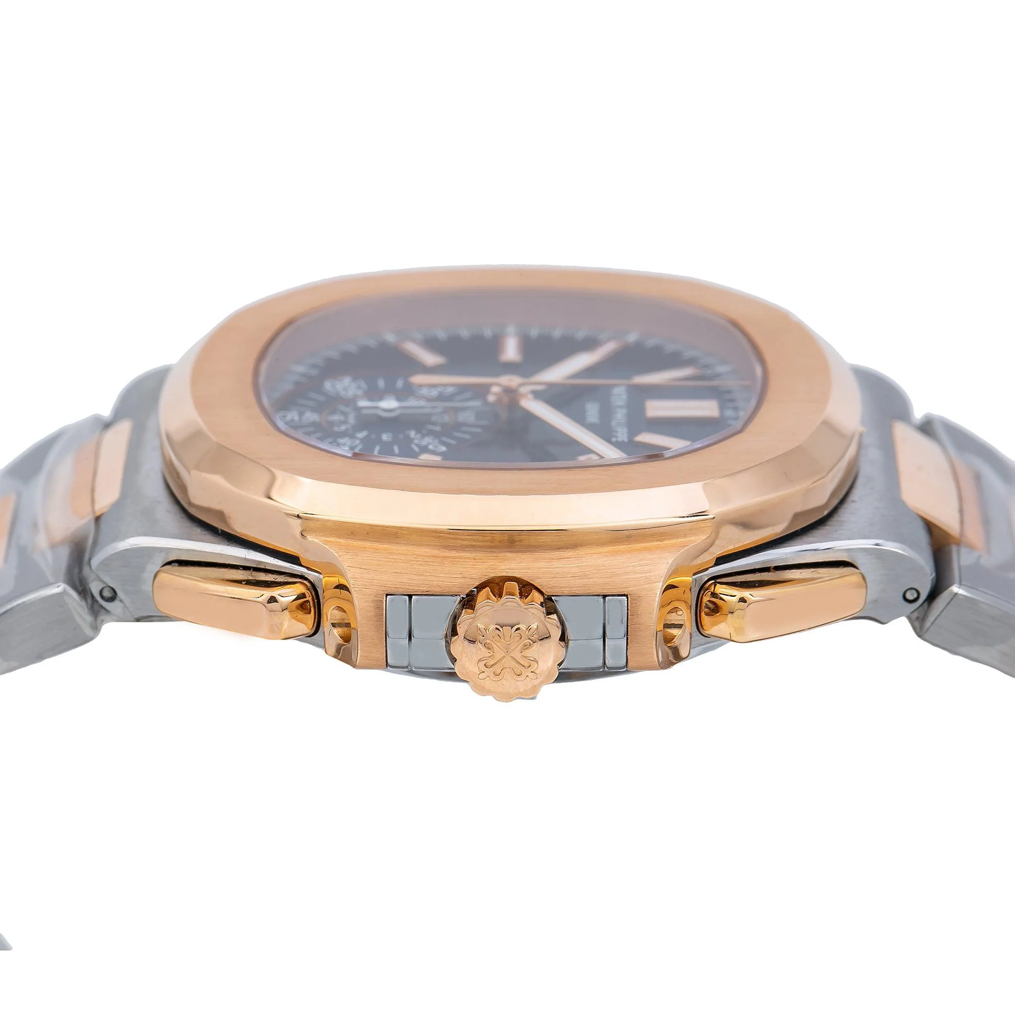 Patek Philippe Nautilus 40.5MM 5980/1AR Blue Dial Rose Gold Bezel Two Tone 18K Rose Gold Bracelet - Image 4