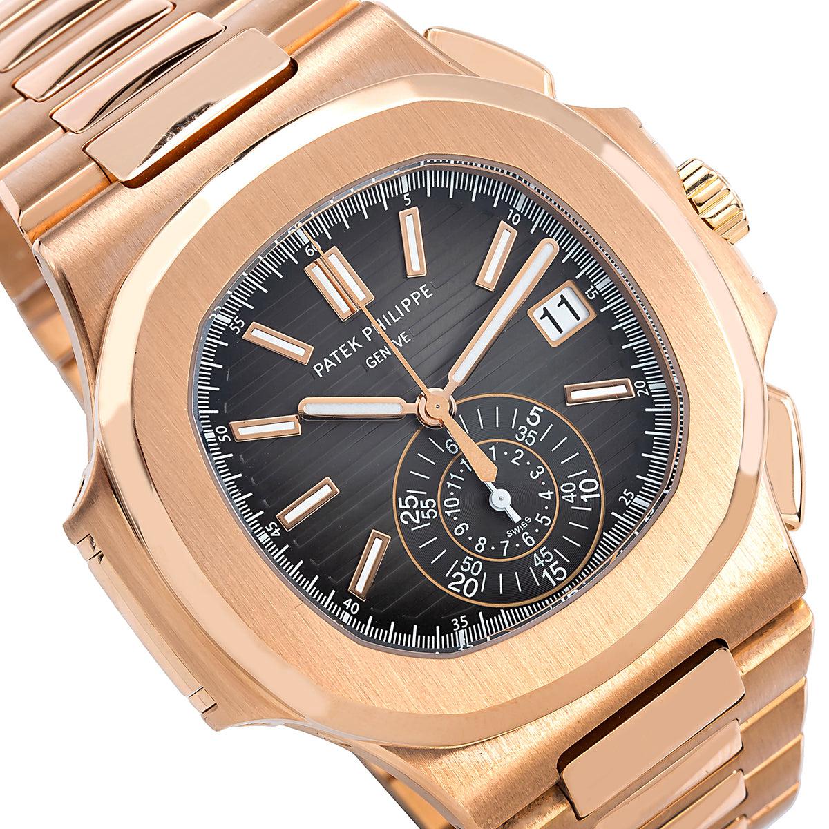 Patek Philippe Nautilus 40.5MM 5980/1R-001 Black Dial Rose Gold Bezel 18K Rose Gold Bracelet - Image 3