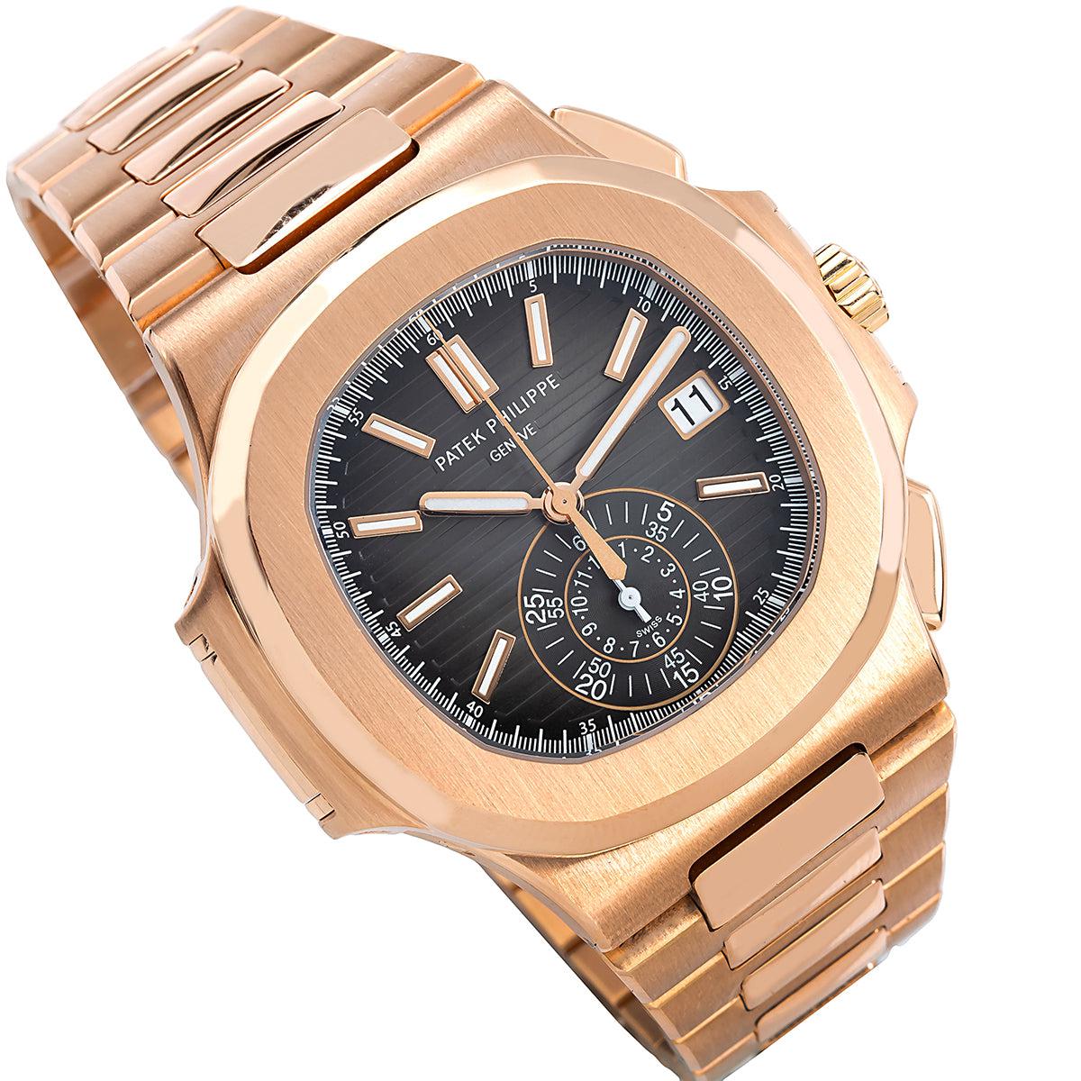 Patek Philippe Nautilus 40.5MM 5980/1R-001 Black Dial Rose Gold Bezel 18K Rose Gold Bracelet - Image 5