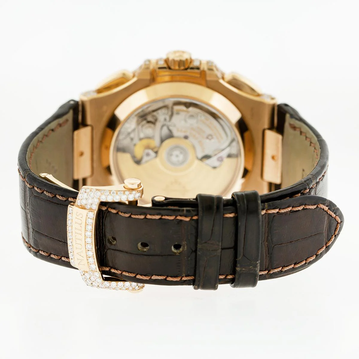 Patek Philippe Nautilus 40.5MM 5980R-001 Brown Dial Rose Gold Bezel Brown Alligator Leather Strap 14.5ct - Image 5