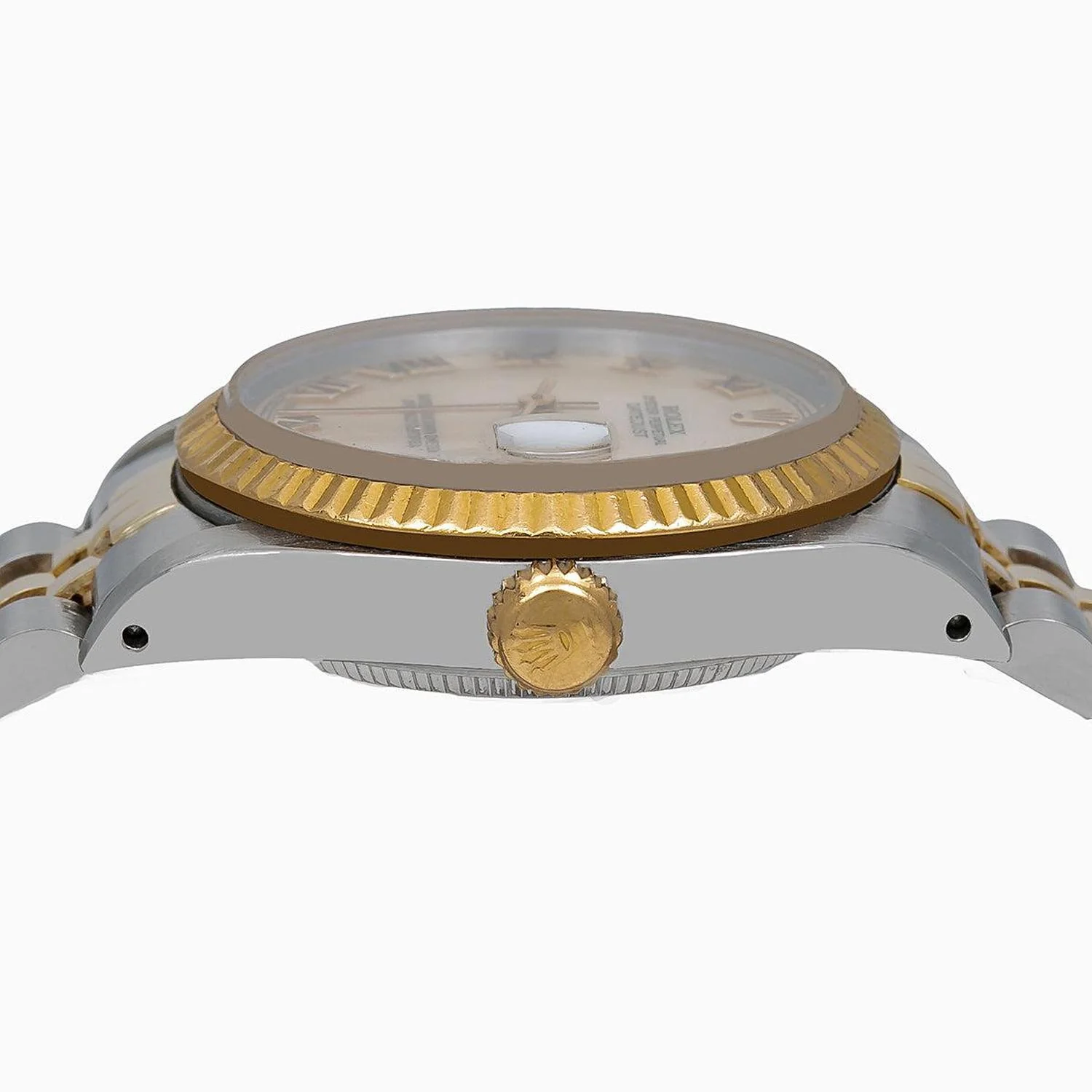 Rolex Datejust 31MM 68273 Ivory Roman Dial Fluted Bezel Two Tone Yellow Gold Jubilee Bracelet - Image 3