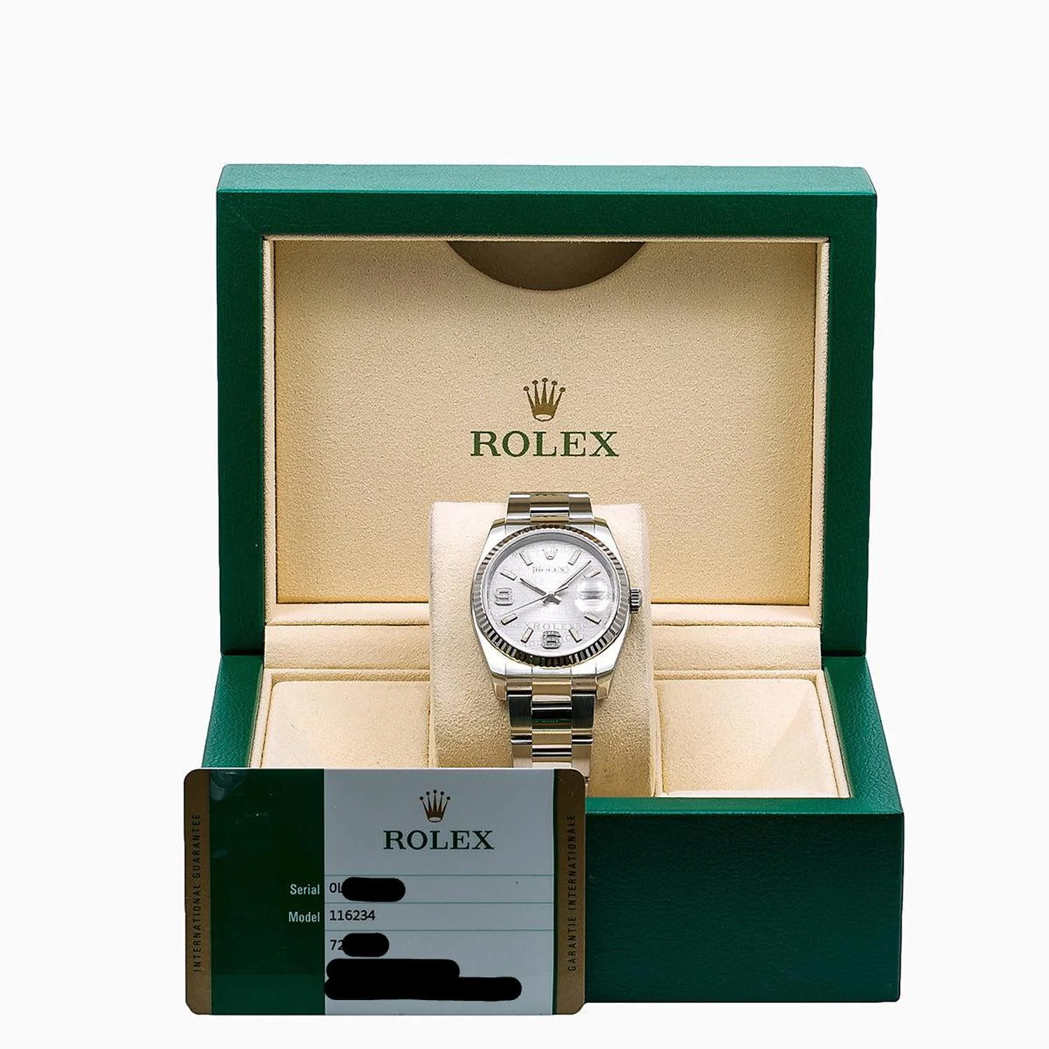 Rolex Datejust 36MM 116234 Silver Wave Arabic Diamond Dial Fluted Bezel Stainless Steel Oyster Bracelet - Image 6