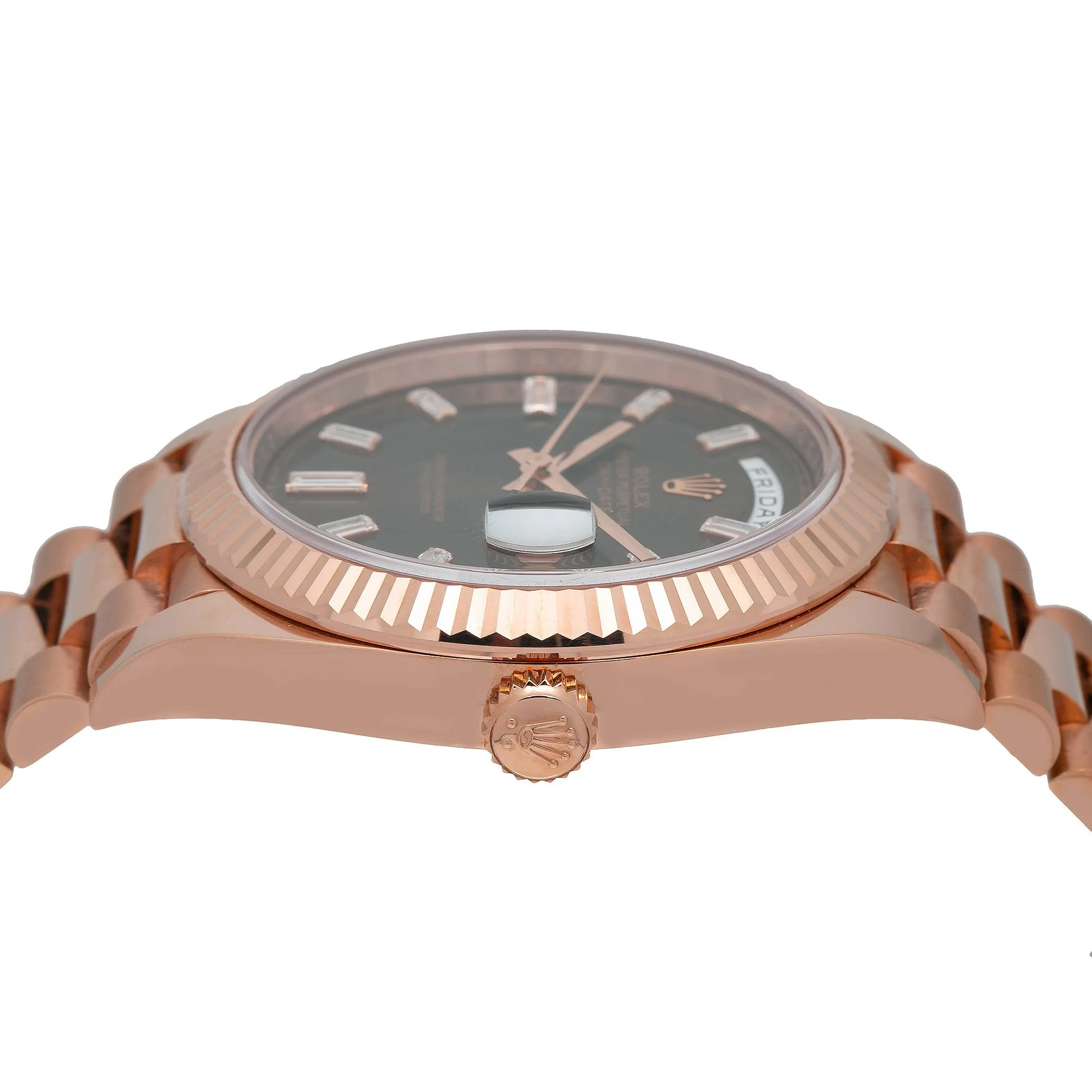 ROLEX DAY-DATE 228235 40MM CHOCOLATE DIAMOND DIAL WITH ROSE GOLD PRESIDENT BRACELET - Image 5