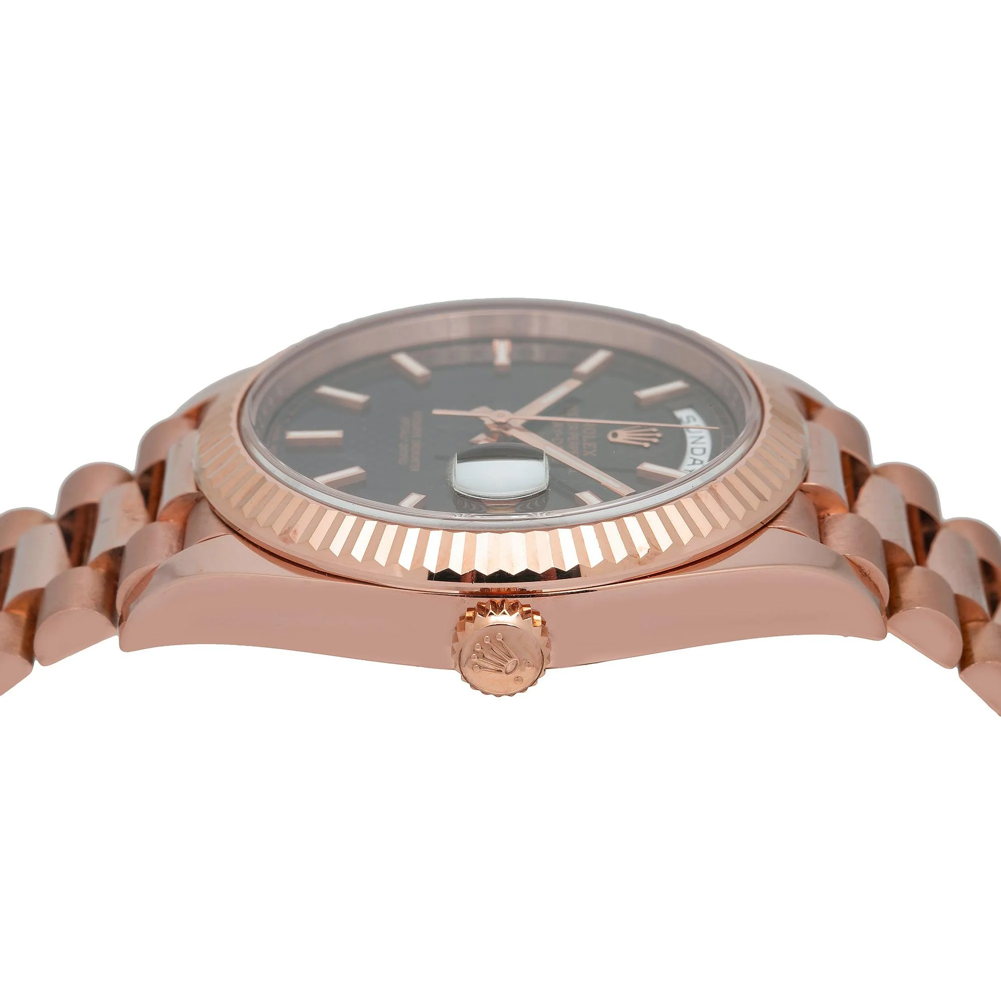 ROLEX DAY-DATE 228235 40MM CHOCOLATE MOTIF DIAL WITH ROSE GOLD PRESIDENT BRACELET - Image 5