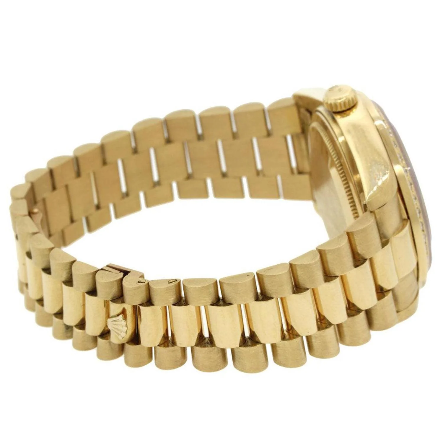 Rolex Day-Date 36MM 18038 Black Mother of Pearl Diamond Dial Diamond Bezel 18K Yellow Gold President Bracelet 1.75ct - Image 3