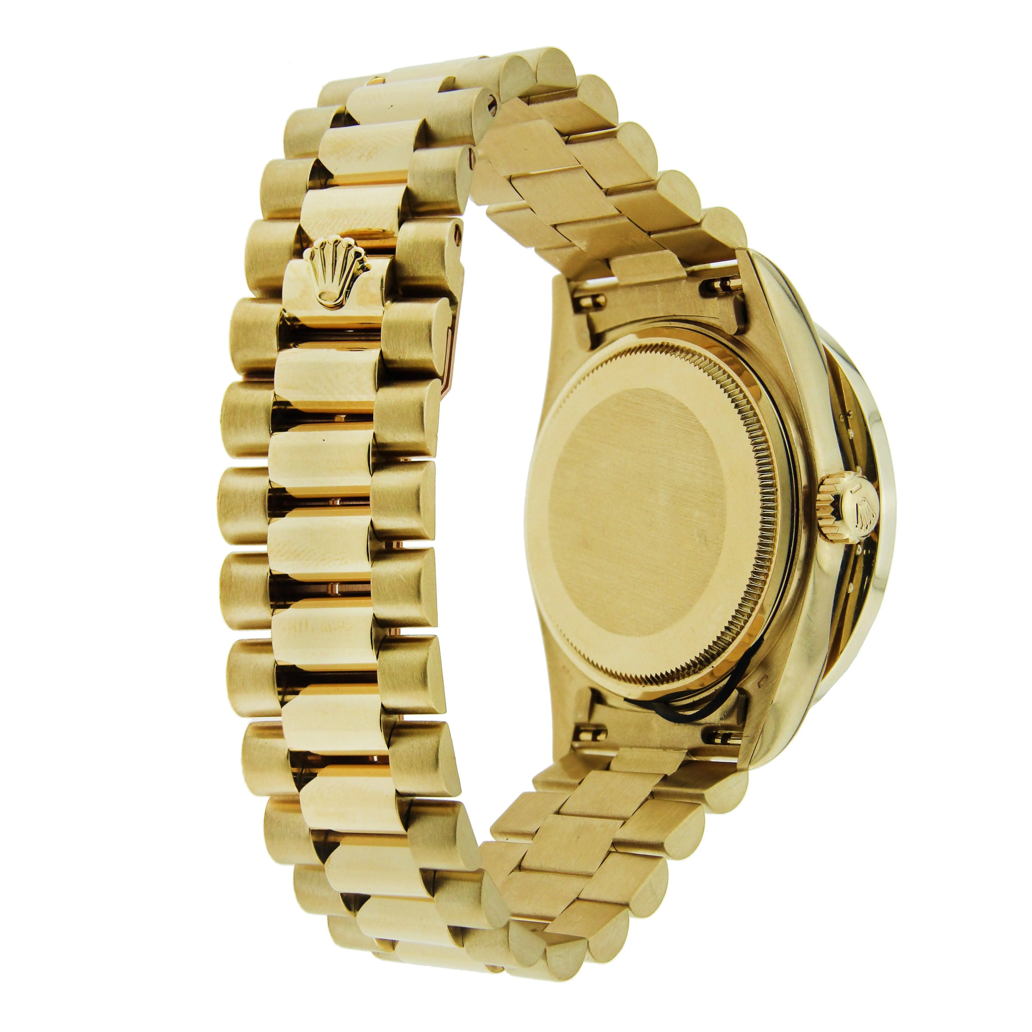 Rolex Day-Date 36MM 18038 Champagne Roman Diamond Dial Diamond Bezel 18K Yellow Gold President Bracelet 4ct - Image 3