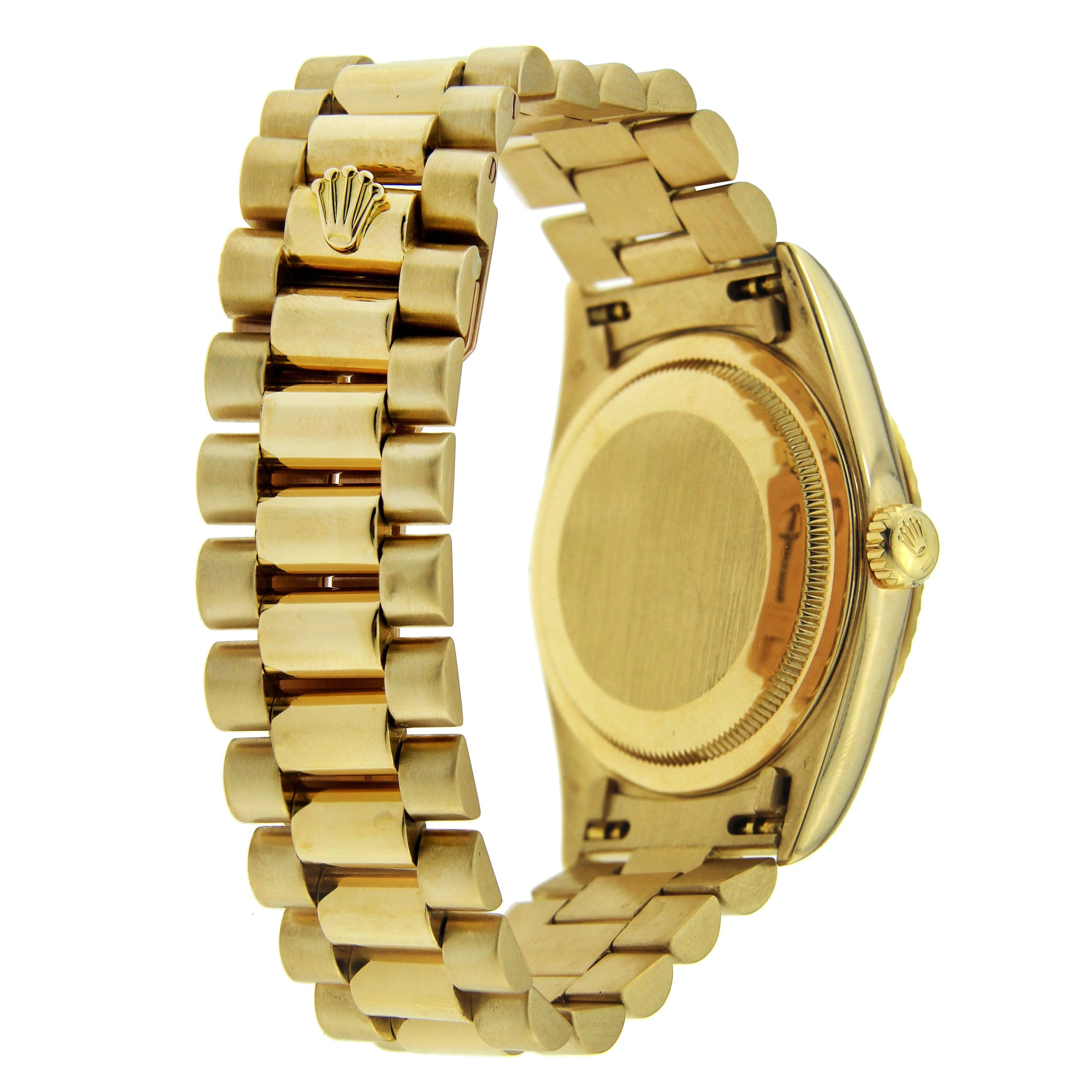 Rolex Day-Date 36MM 18038 White Mother of Pearl Diamond Dial Fluted Bezel 18K Yellow Gold President Bracelet - Image 3