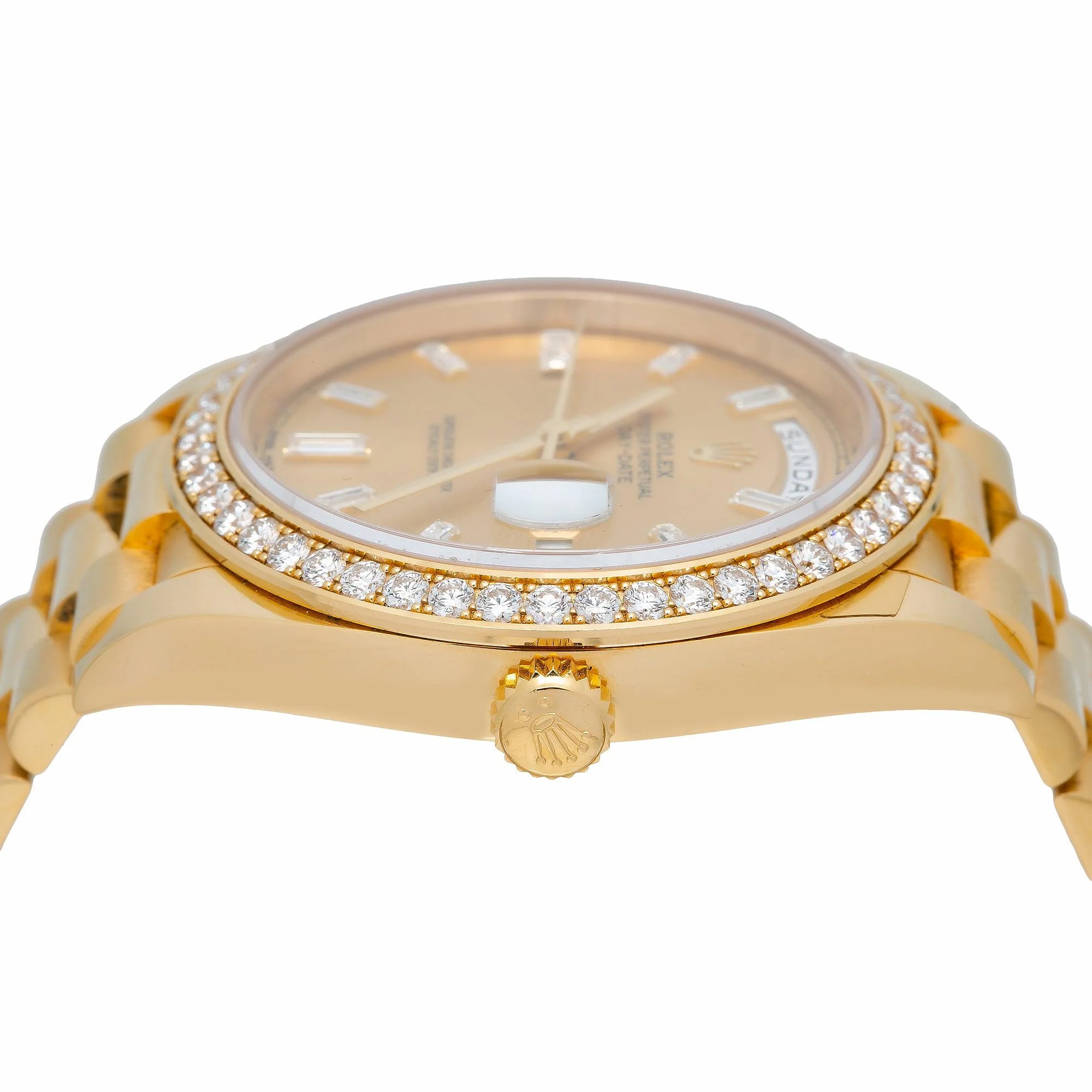 Rolex Day Date 40 Yellow Gold Factory Diamond Dial and Diamond Bezel 228348 - Image 4