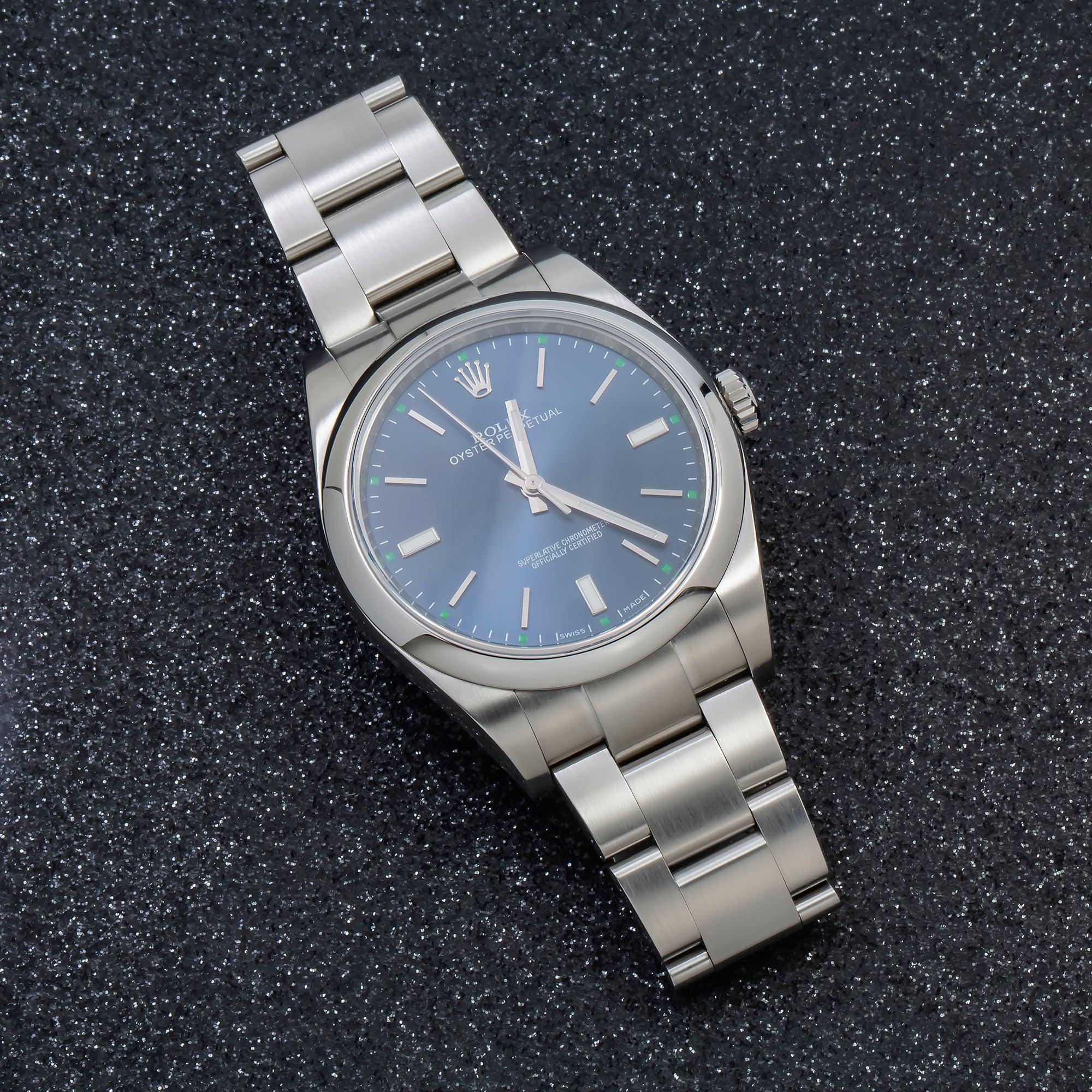 Rolex Oyster Perpetual 39MM 114300 Blue Dial Smooth Bezel Stainless Steel Oyster Bracelet - Image 4