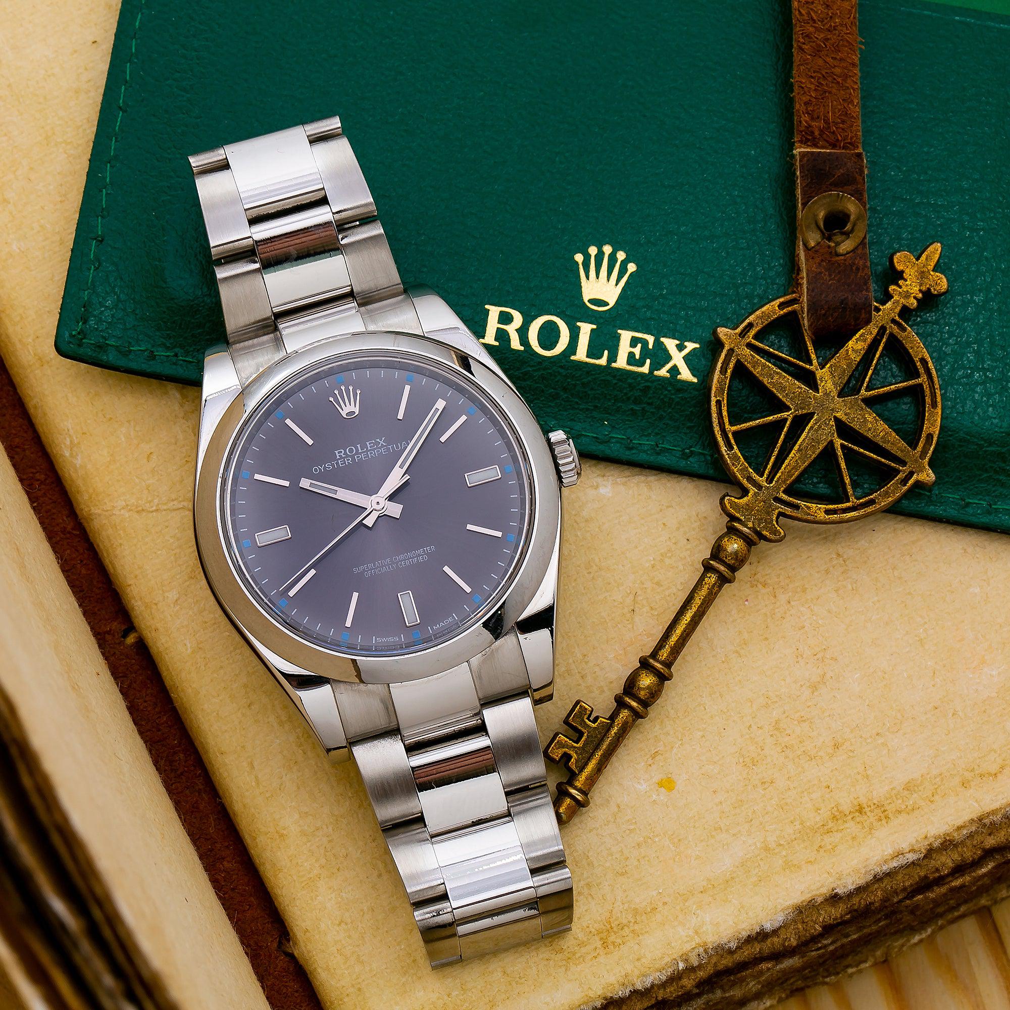 Rolex Oyster Perpetual 39MM 114300 Gray Dial Smooth Bezel Stainless Steel Oyster Bracelet - Image 4
