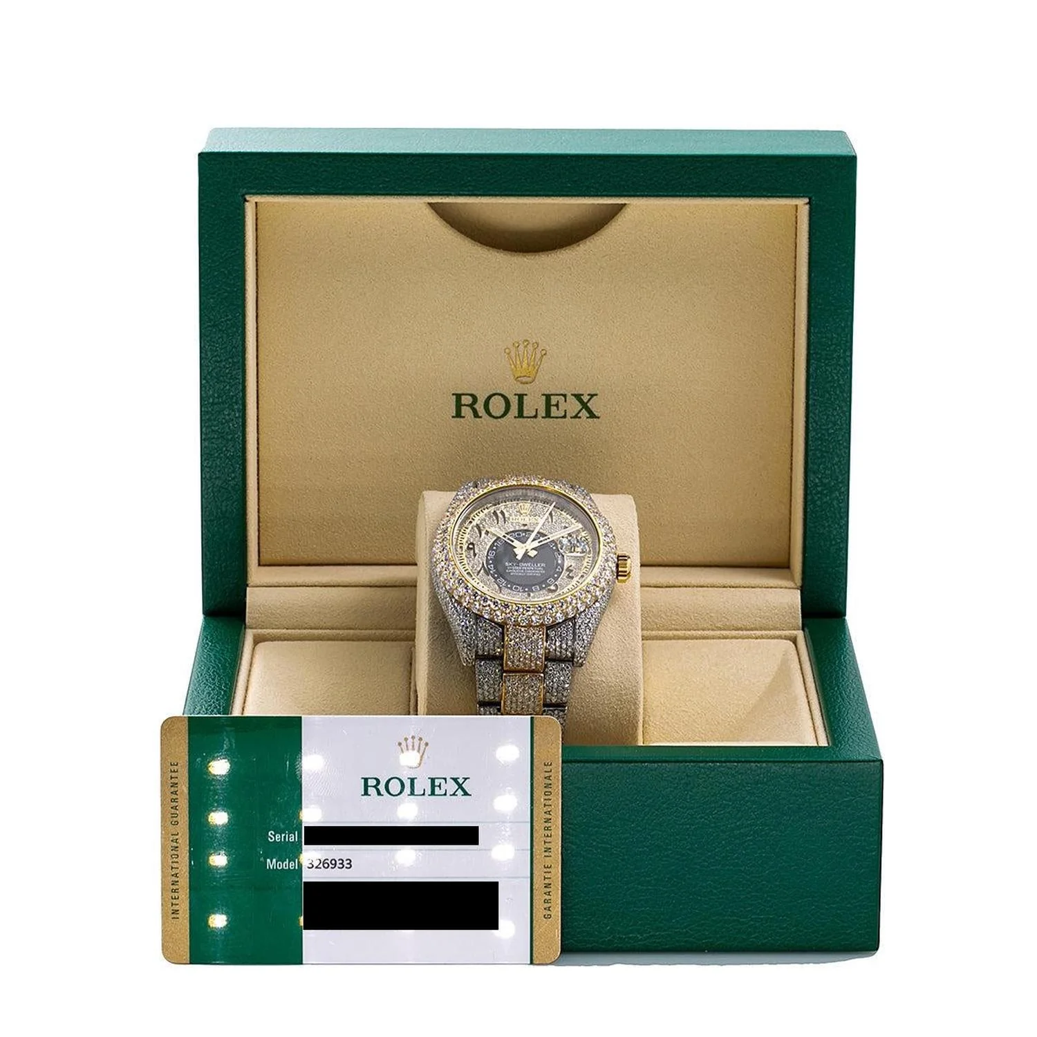 Rolex Sky-Dweller 42MM 326933 Diamond Paved Eastern Arabic Dial Diamond Bezel Two Tone Yellow Gold Full Diamond Oyster Bracelet 25.75ct - Image 6
