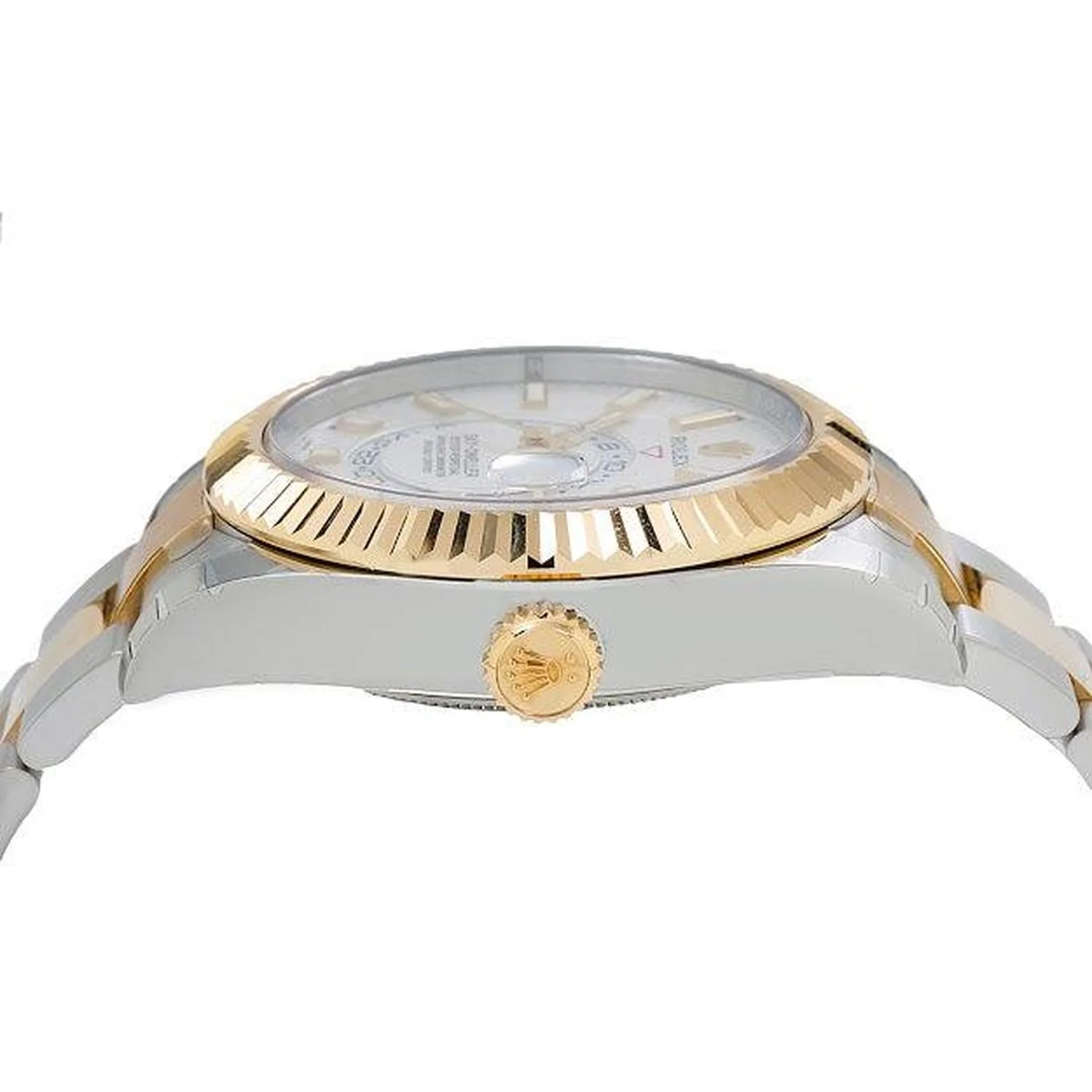 Rolex Sky-Dweller 42MM 326933 White Dial Fluted Bezel Two Tone Yellow Gold Oyster Bracelet - Image 4