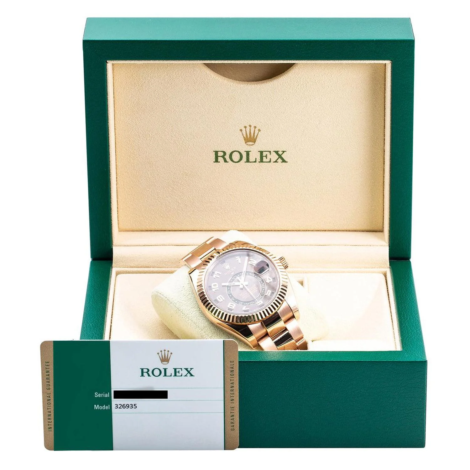 Rolex Sky-Dweller 42MM 326935 Chocolate Arabic Dial Fluted Bezel 18K Rose Gold Oyster Bracelet - Image 7