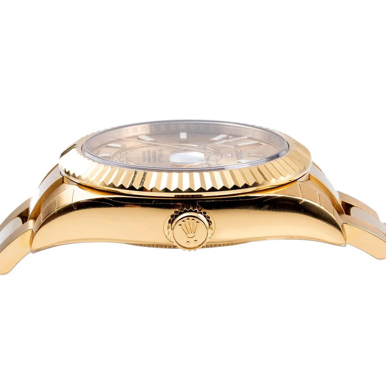 Rolex Sky-Dweller 42MM 326938 Champagne Dial Fluted Bezel 18K Yellow Gold Oyster Bracelet - Image 3