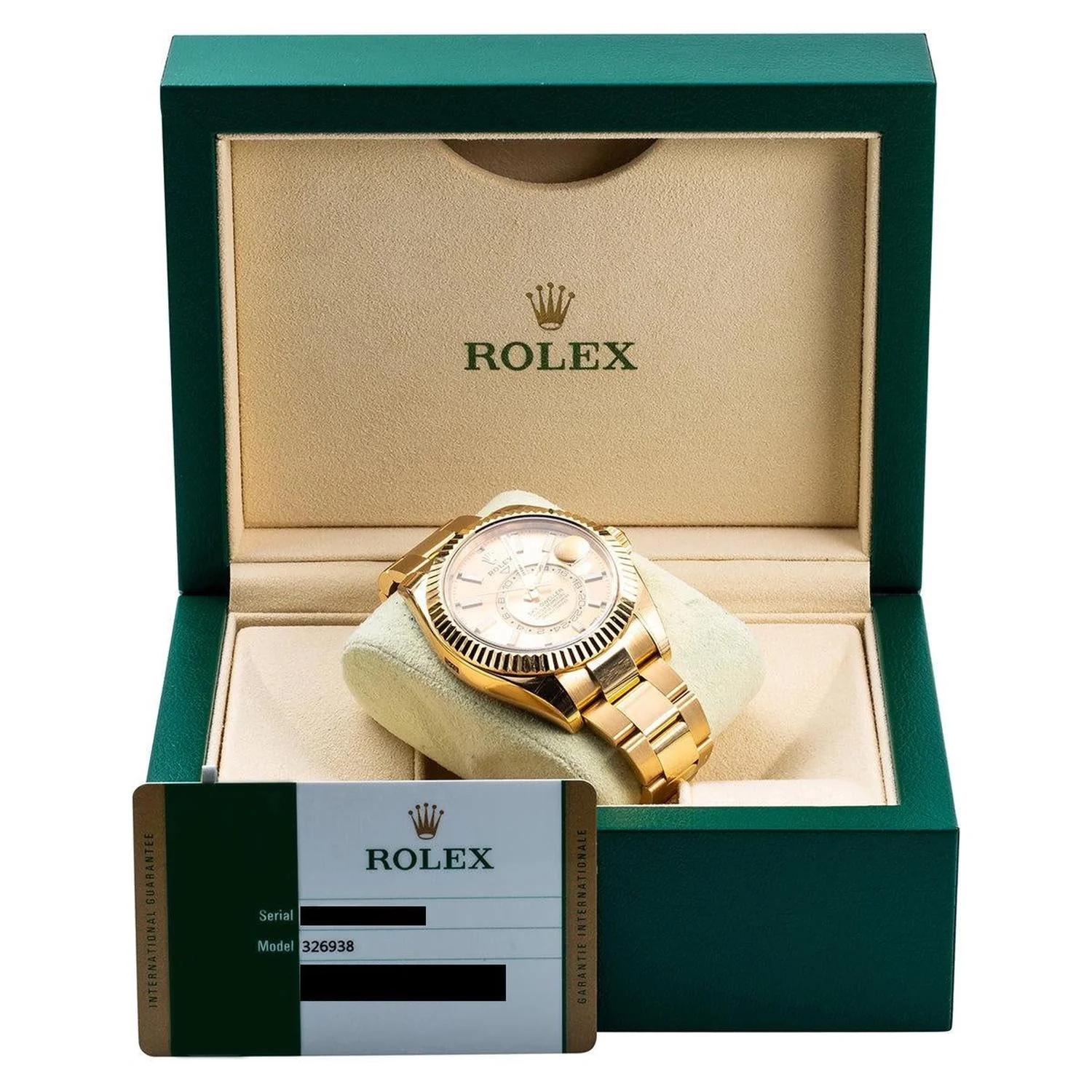 Rolex Sky-Dweller 42MM 326938 Champagne Dial Fluted Bezel 18K Yellow Gold Oyster Bracelet - Image 6