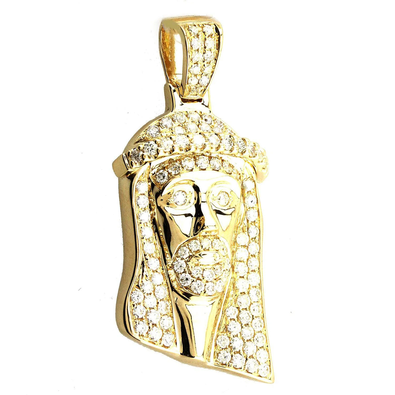 Small Jesus Head with Round Cut Diamonds - Image 3