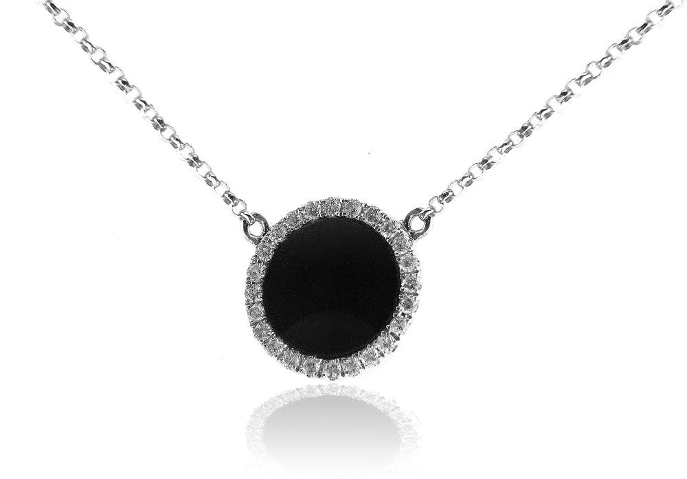 18K White Gold Diamond Circle Necklace 0.20CT - Image 3